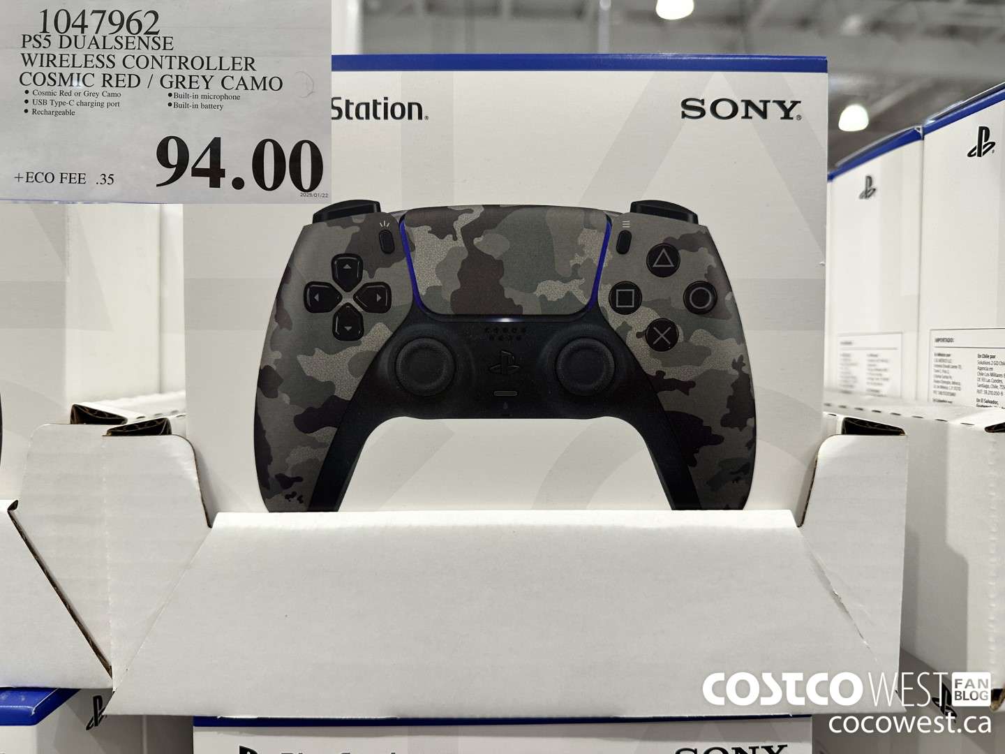 1047962 PS5 DUALSENSE WIRELESS CONTROLLER COSMIC RED/GREY CAMO $94.00