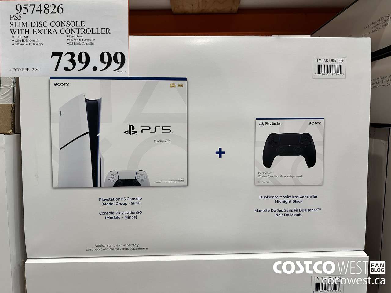9574826 PS5 SLIM DISC CONSOLE WITH EXTRA CONTROLLER $739.99
