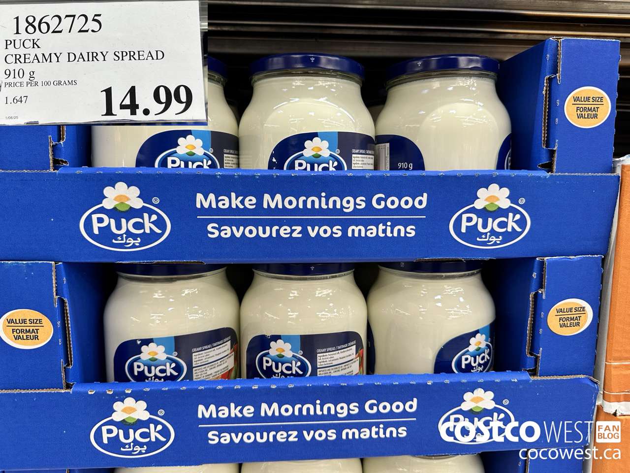 1862725 PUCK CREAMY DAIRY SPREAD 910G $14.99