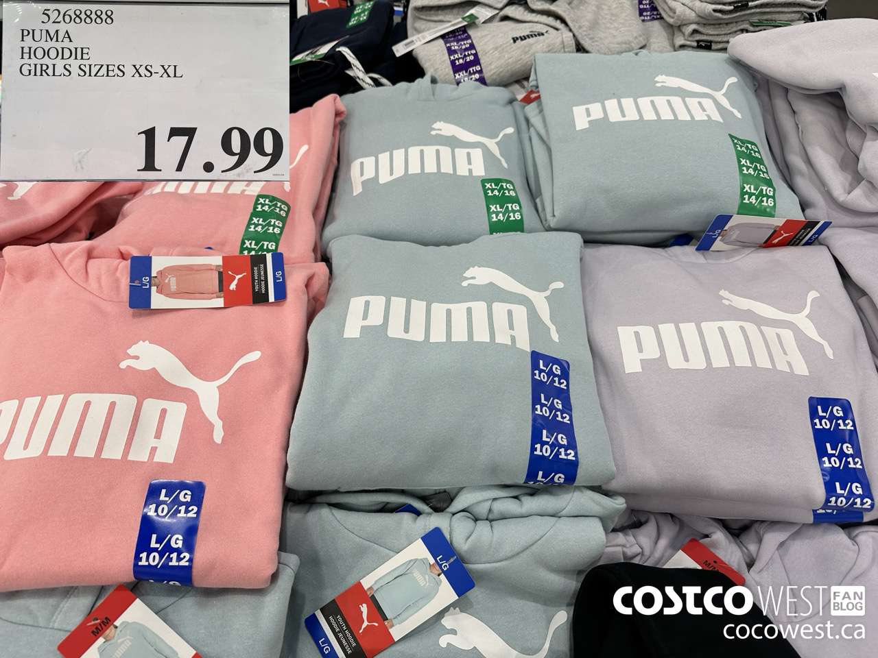 5268888 PUMA HOODIE GIRLS SIZES XS-XL $17.99