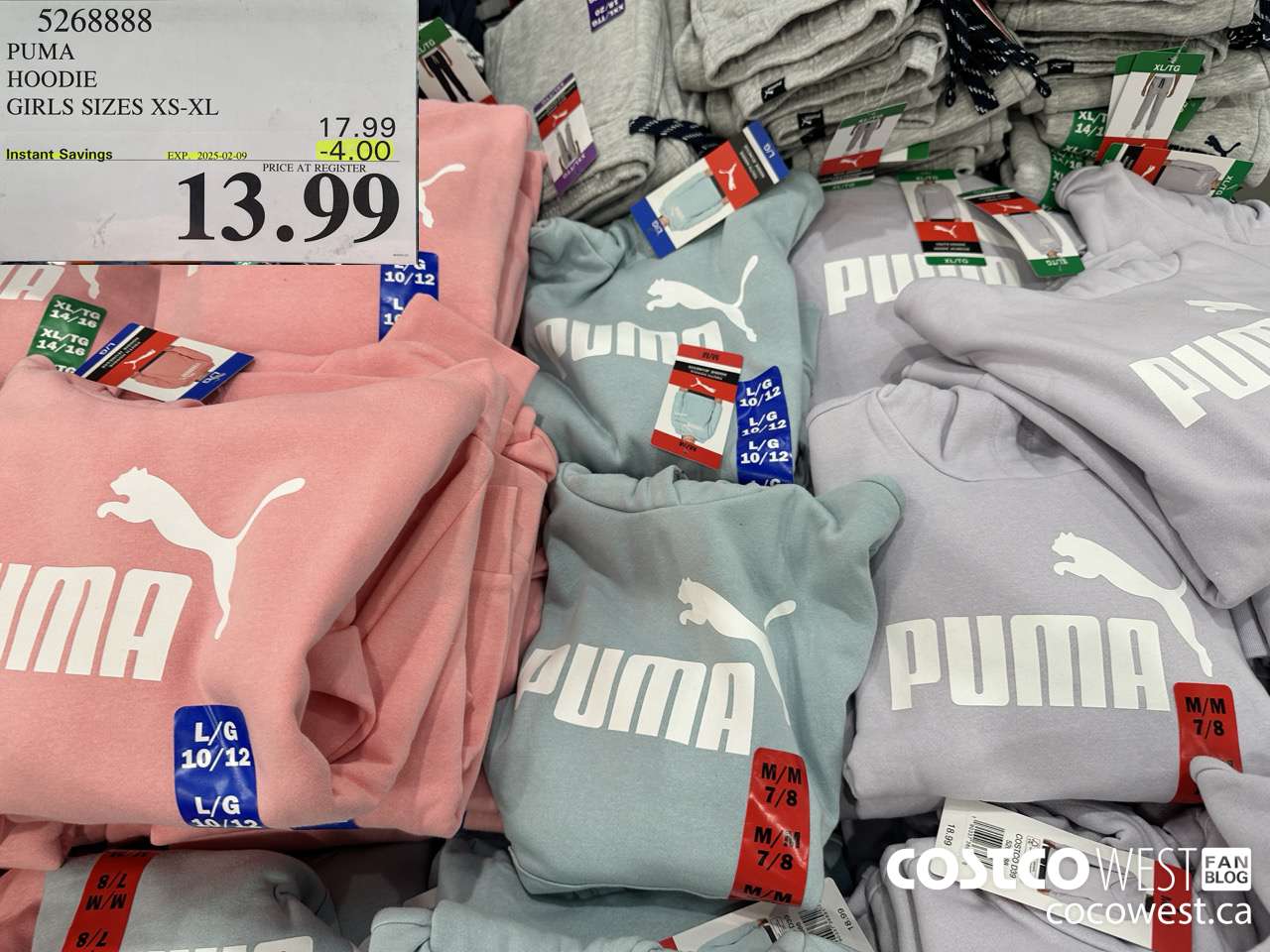 5268888 PUMA HOODIE GIRLS SIZES XS-XL ($4.00 INSTANT SAVINGS EXPIRES ON 2025-02-09) $13.99