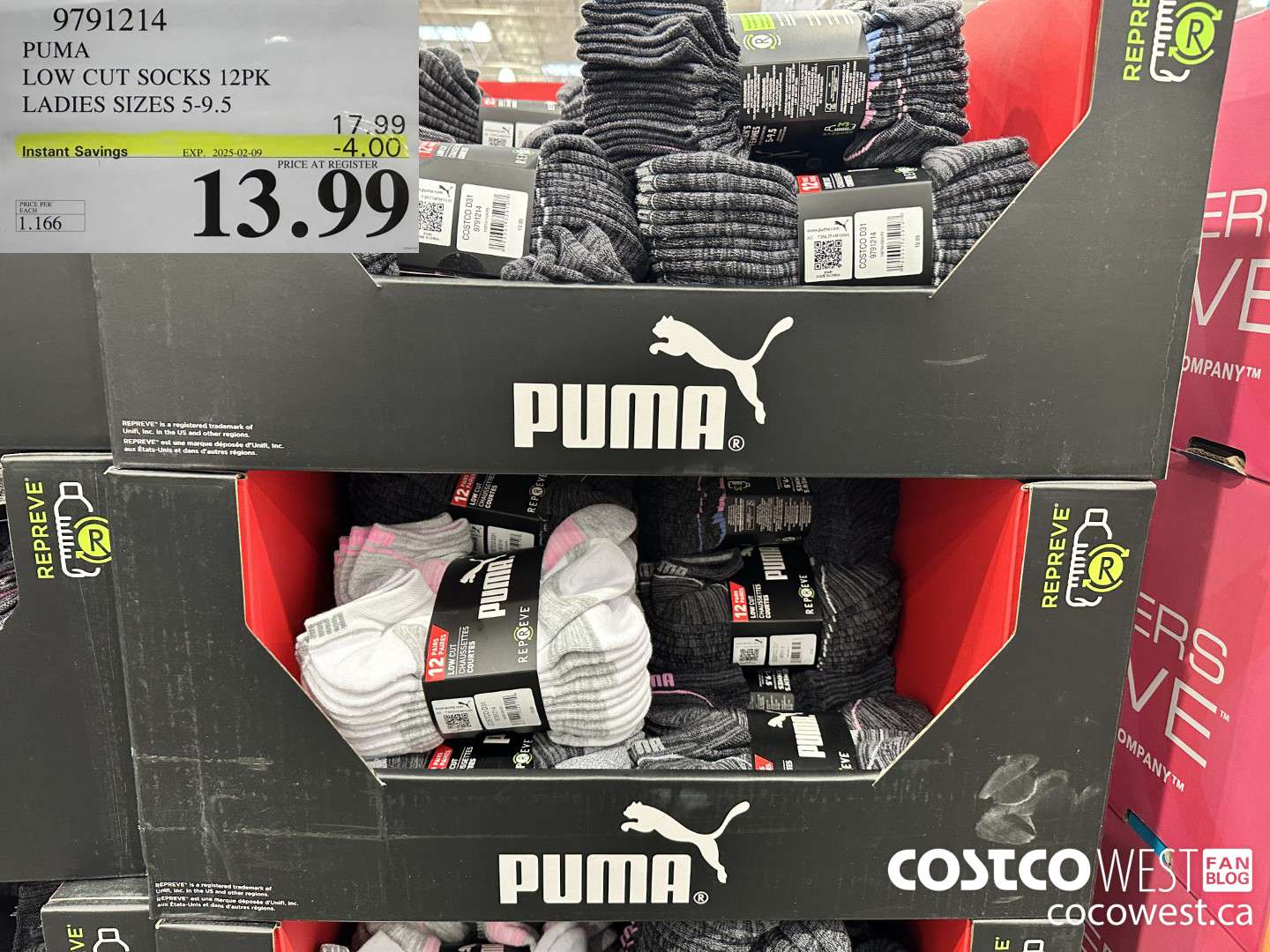 9791214 PUMA LOW CUT SOCKS 12PK LADIES SIZES 5-9.5 ($4.00 INSTANT SAVINGS EXPIRES ON 2025-02-09) $13.99