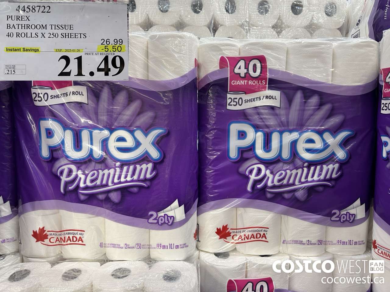 4458722 PUREX BATHROOM TISSUE 40 ROLLS X 250 SHEETS ($5.50 INSTANT SAVINGS EXPIRES ON 2025-01-26) $21.49
