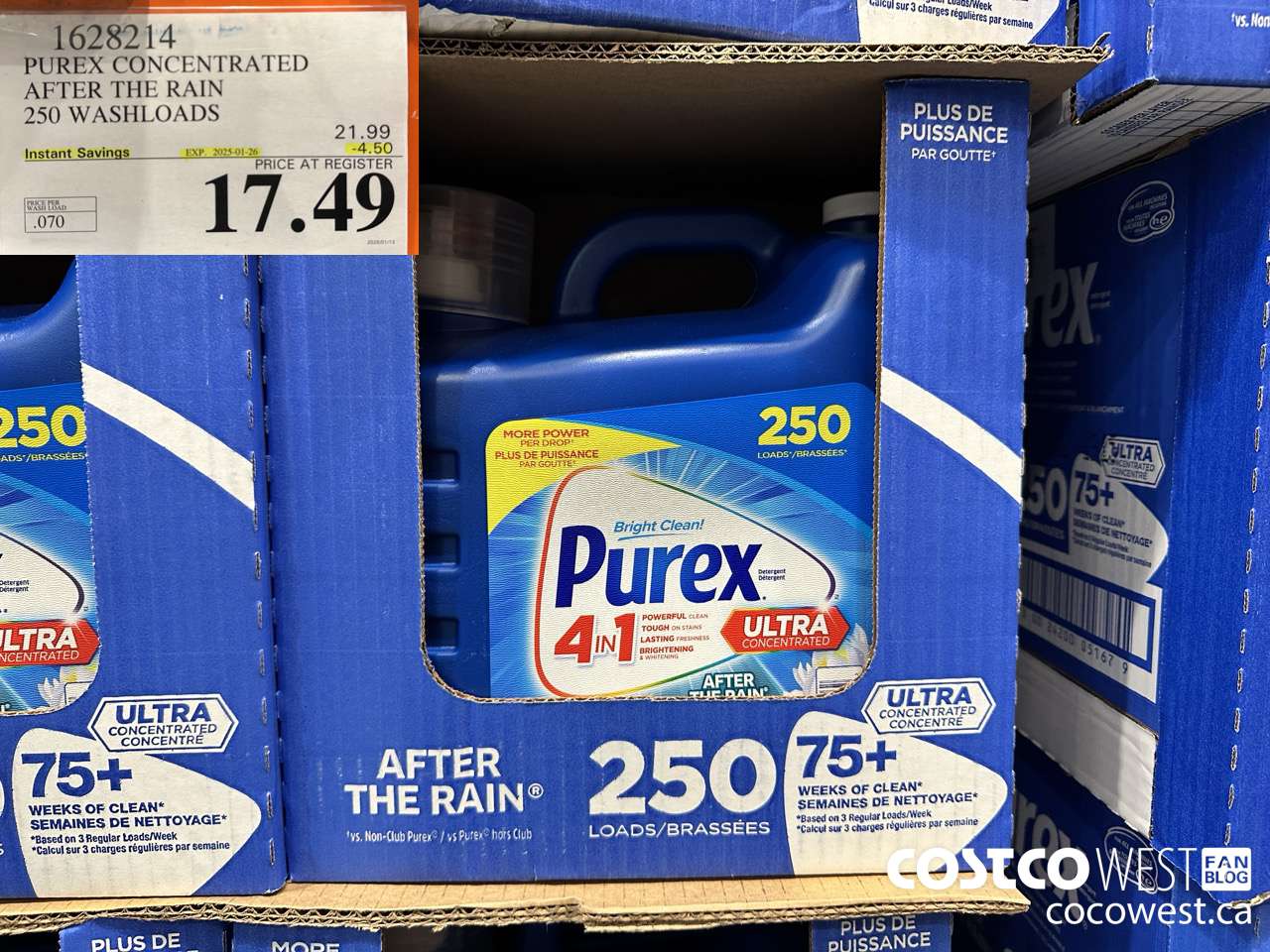 1628214 PUREX CONCENTRATED AFTER THE RAIN 250 WASHLOADS ($4.50 INSTANT SAVINGS EXPIRES ON 2025-01-26) $17.49