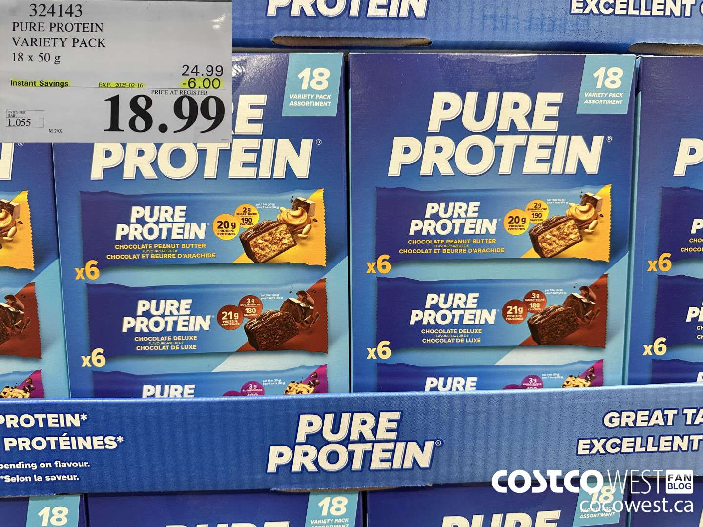 324143 PURE PROTEIN VARIETY PACK 18 X 50G ($6.00 INSTANT SAVINGS EXPIRES ON 2025-02-16) $18.99