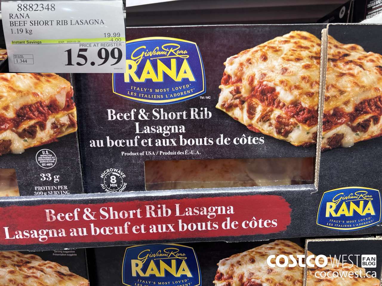 8882348 RANA BEEF SHORT RIB LASAGNA 1.19 KG ($4.00 INSTANT SAVINGS EXPIRES ON 2025-01-26) $15.99