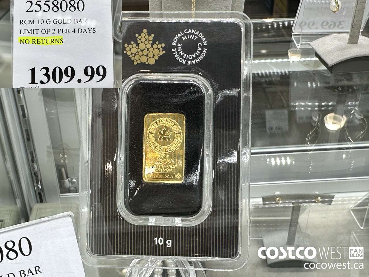 2558080 RCM 10 G GOLD BAR LIMIT OF 2 PER 4 DAYS NO RETURNS $1309.99