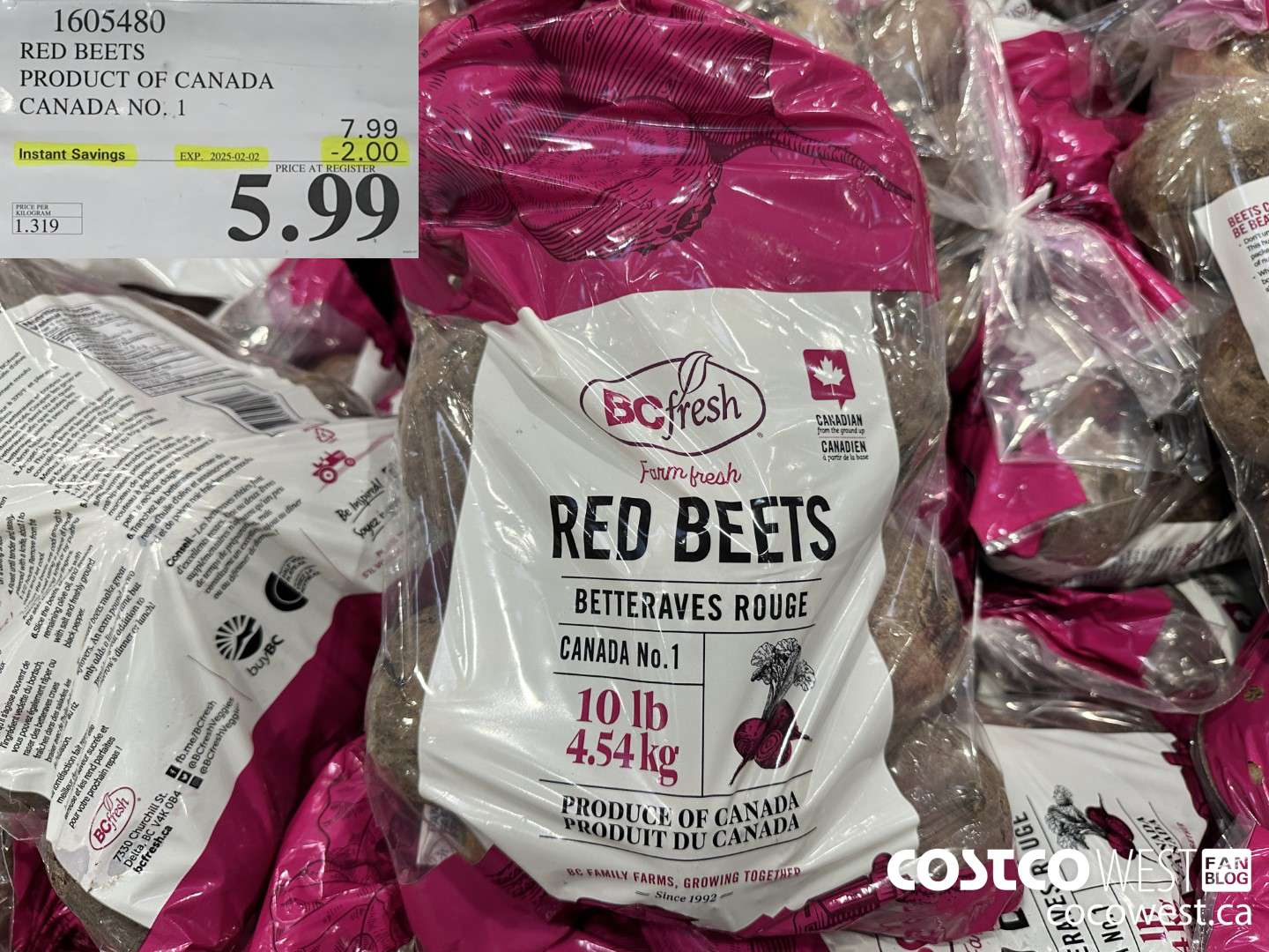 1605480 RED BEETS PRODUCT OF CANADA CANADA NO. 1 ($2.00 INSTANT SAVINGS EXPIRES ON 2025-02-02) $5.99