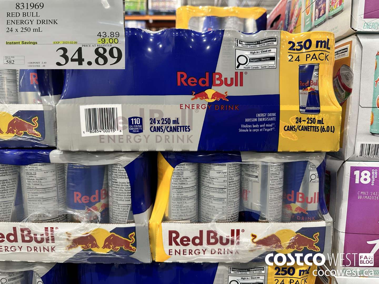 831969 RED BULL ENERGY DRINK 24 X 250ML ($9.00 INSTANT SAVINGS EXPIRES ON 2025-02-09) $34.89