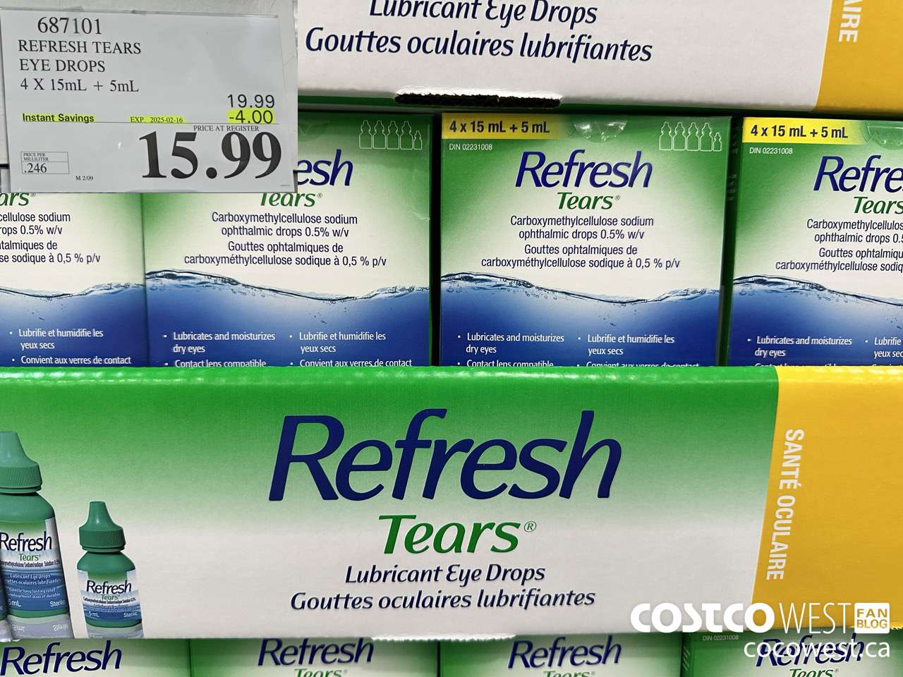 687101 REFRESH TEARS LUBRICANT EYE DROPS 4X15ml PLUS 5ml ($4.00 INSTANT SAVINGS EXPIRES ON 2025-02-16) $15.99