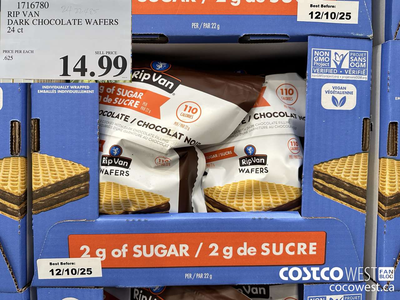 1716780 RIP VAN DARK CHOCOLATE WAFERS 24 CT $14.99