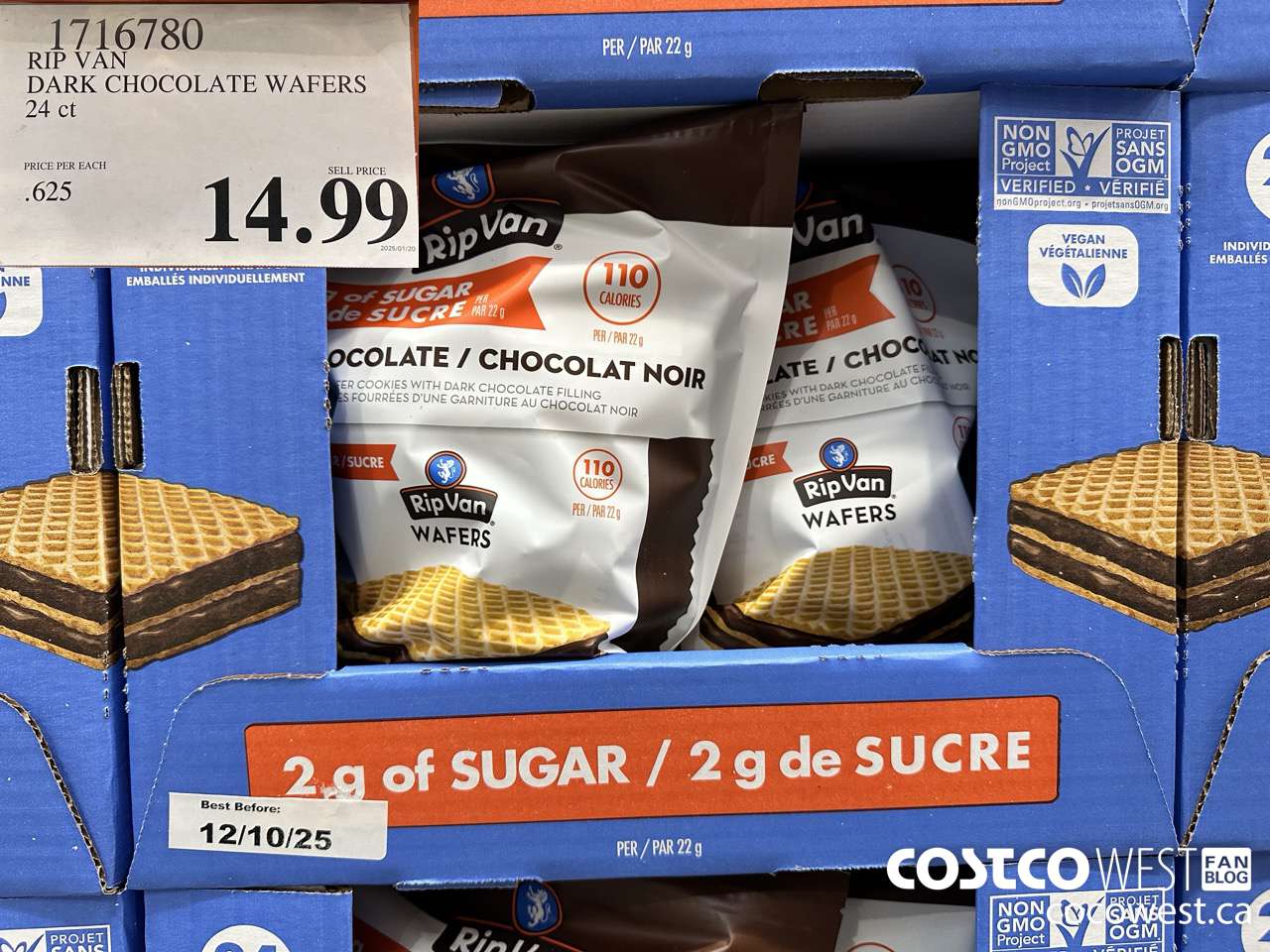 1716780 RIP VAN DARK CHOCOLATE WAFERS 24 CT $14.99