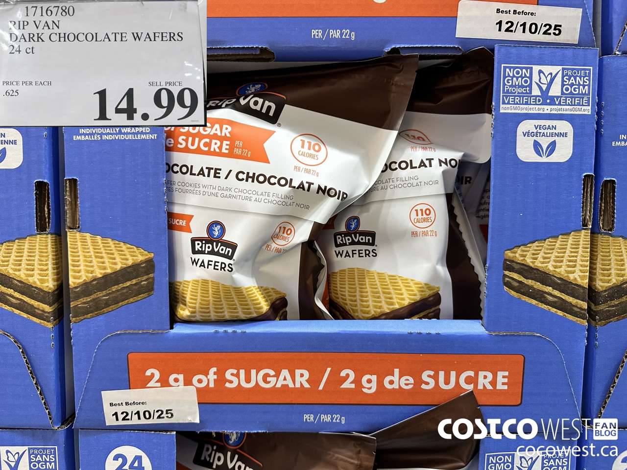 1716780 RIP VAN DARK CHOCOLATE WAFERS 24 CT $14.99