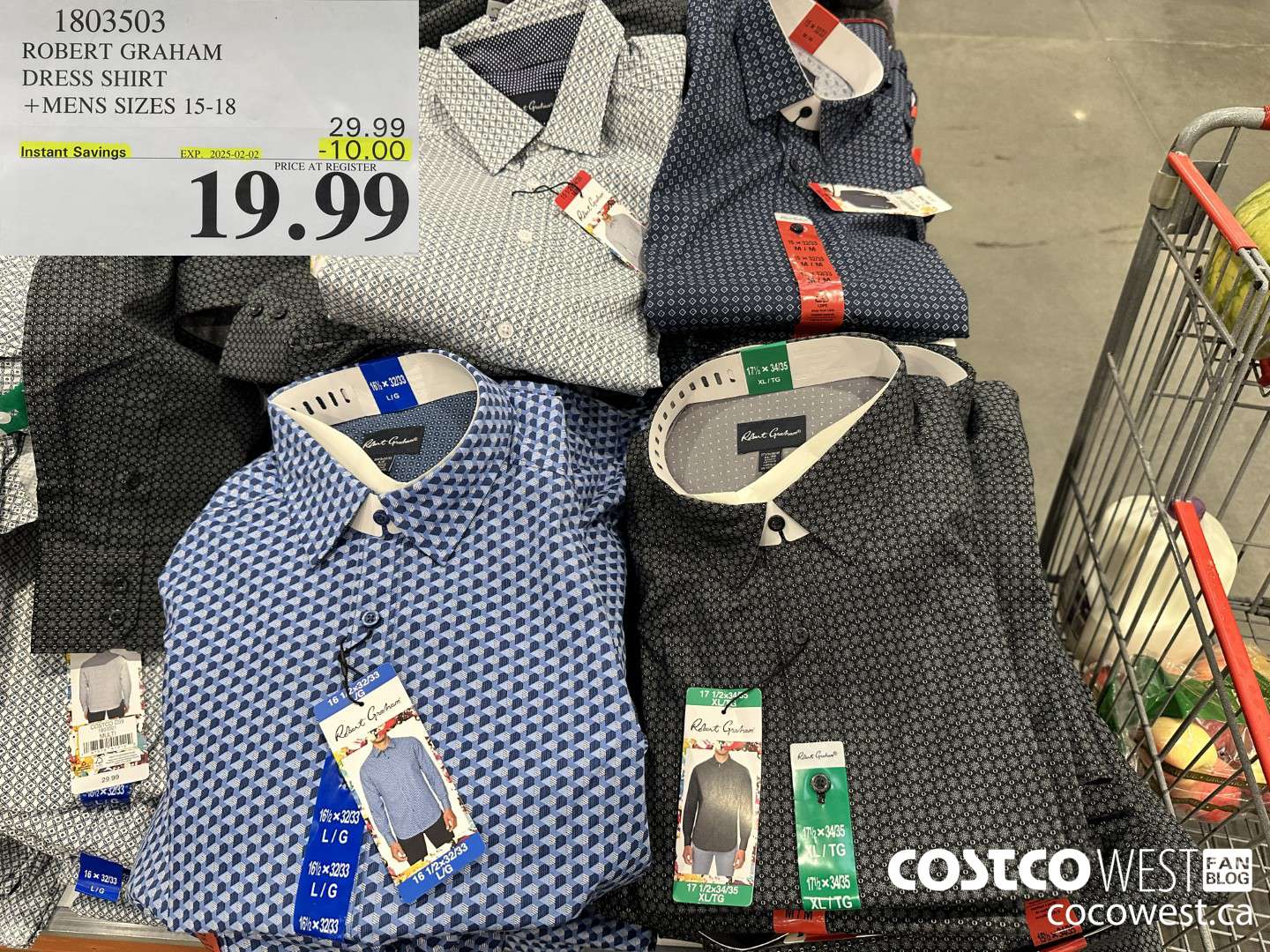 1803503 ROBERT GRAHAM DRESS SHIRT MENS SIZES 15-18 ($10.00 INSTANT SAVINGS EXPIRES ON 2025-02-02) $19.99