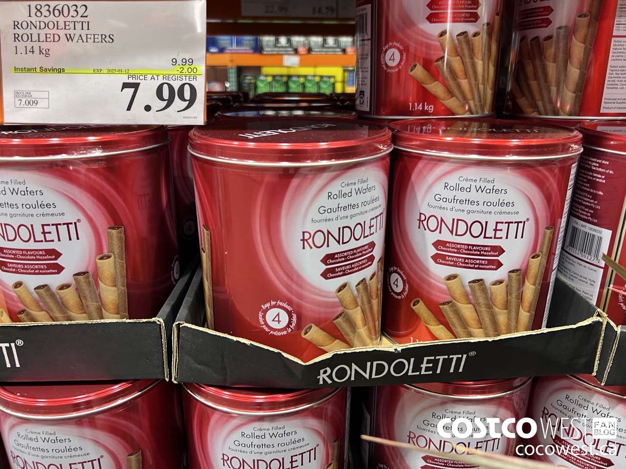 1836032 RONDOLETTI ROLLED WAFERS 1.14KG ($2.00 INSTANT SAVINGS EXPIRES ON 2025-01-12) $7.99