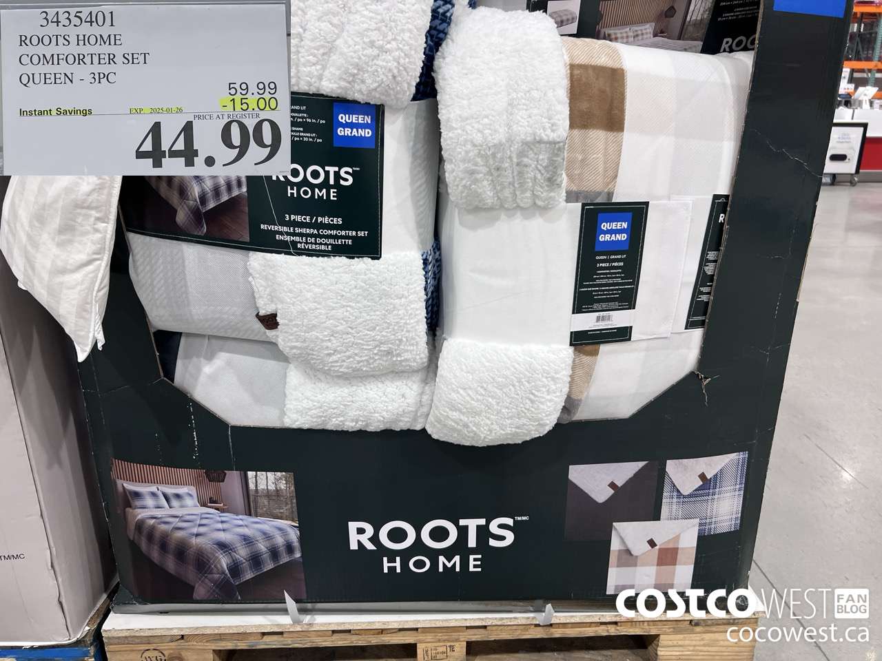 3435401 ROOTS HOME COMFORTER SET QUEEN 3PC ($15.00 INSTANT SAVINGS EXPIRES ON 2025-01-26) $44.99