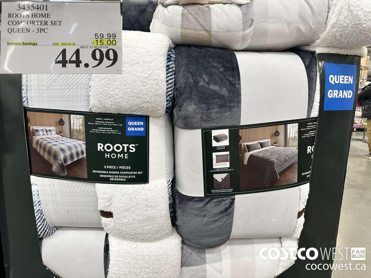 3435401 ROOTS HOME COMFORTER SET QUEEN 3PC ($15.00 INSTANT SAVINGS EXPIRES ON 2025-01-26) $44.99