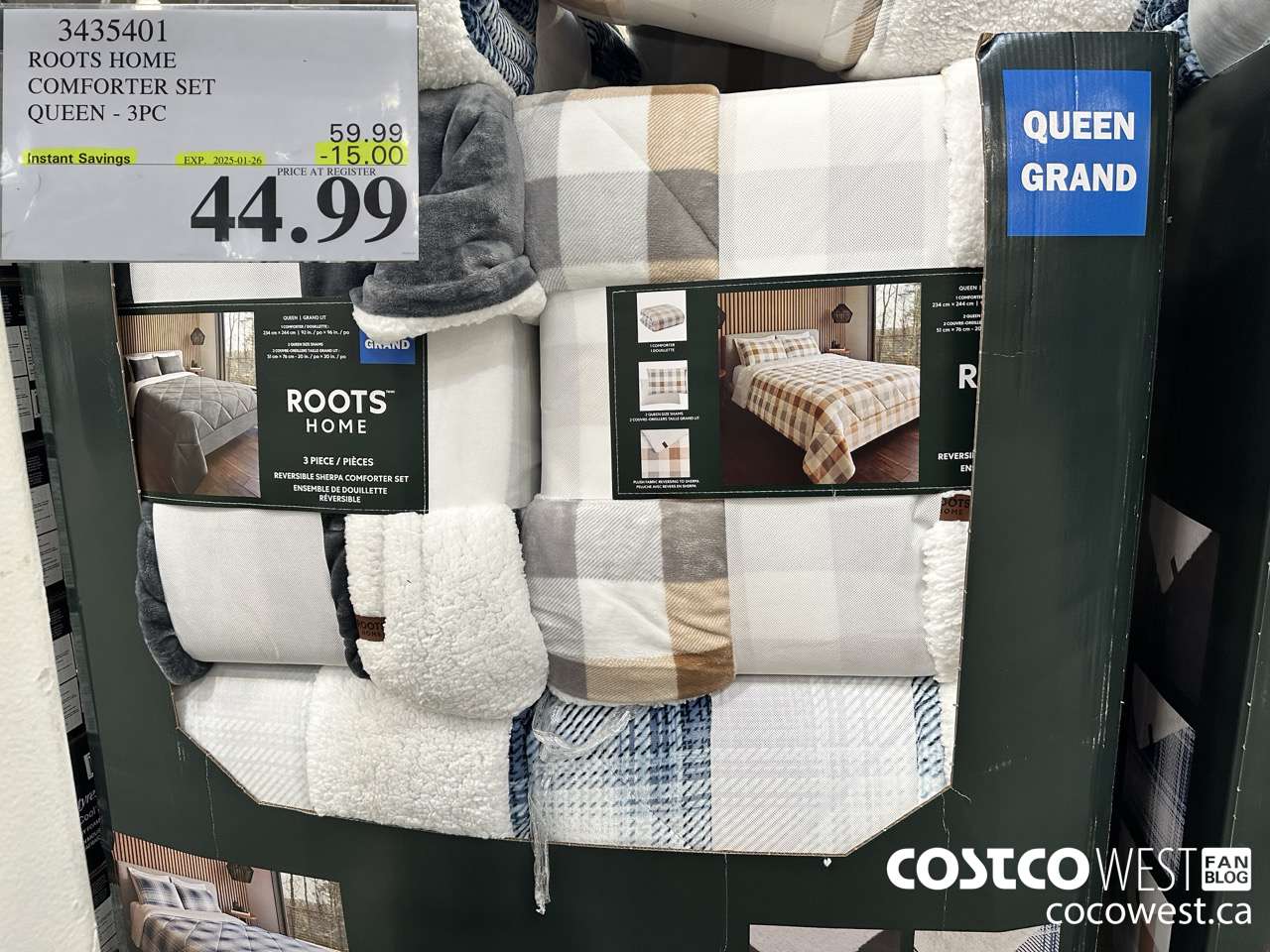 3435401 ROOTS HOME COMFORTER SET QUEEN 3PC ($15.00 INSTANT SAVINGS EXPIRES ON 2025-01-26) $44.99