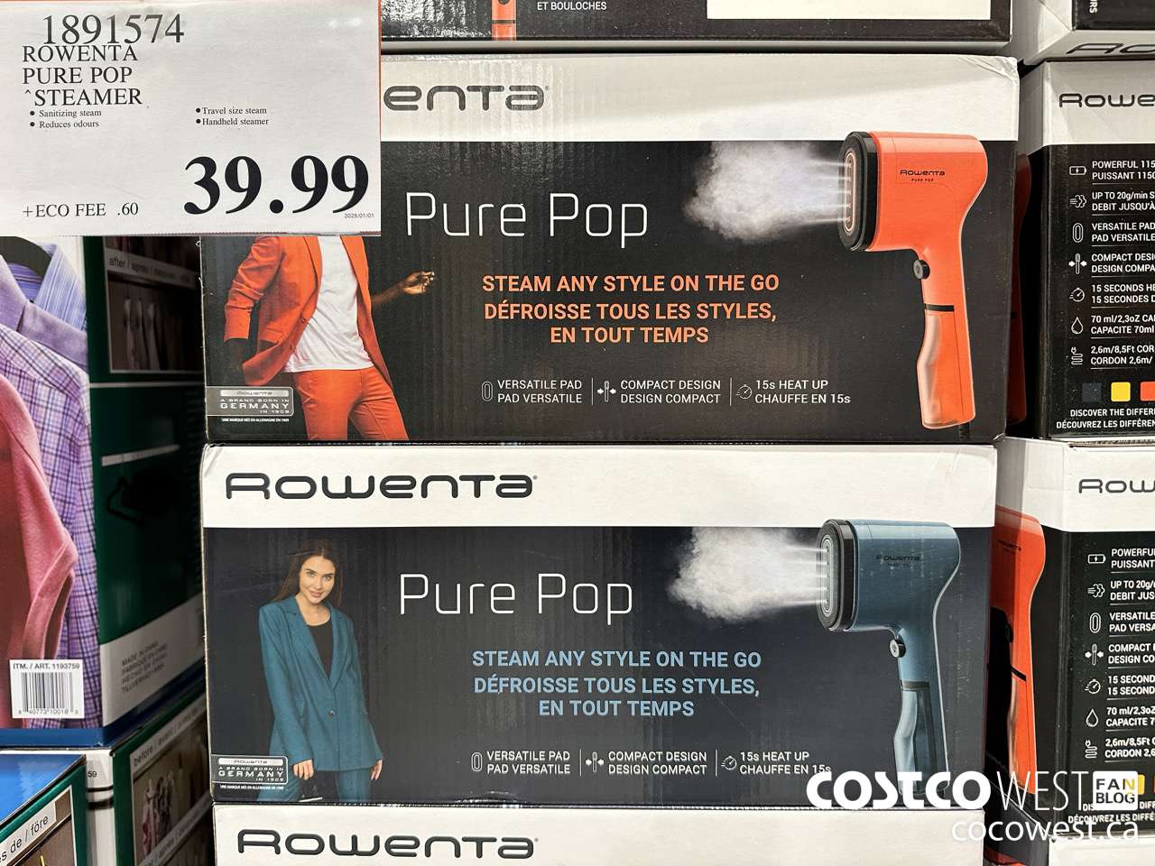 1891574 ROWENTA PURE POP STEAMER $39.99