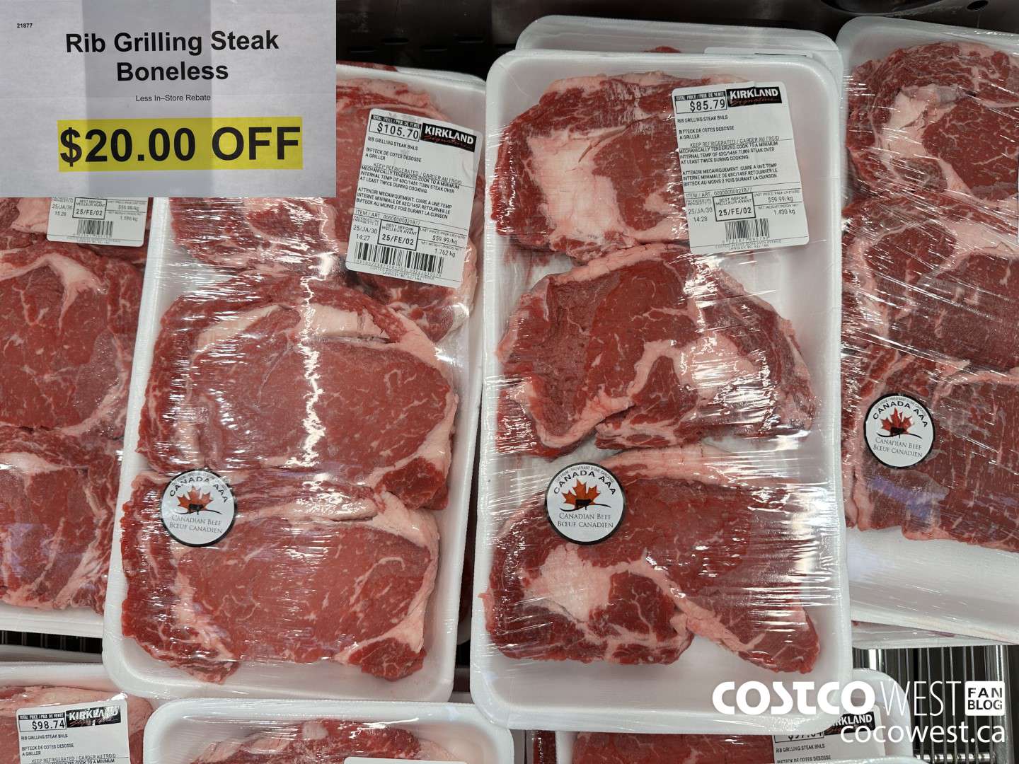 21877 Rib Grilling Steak  ($20.00 INSTANT SAVINGS)
