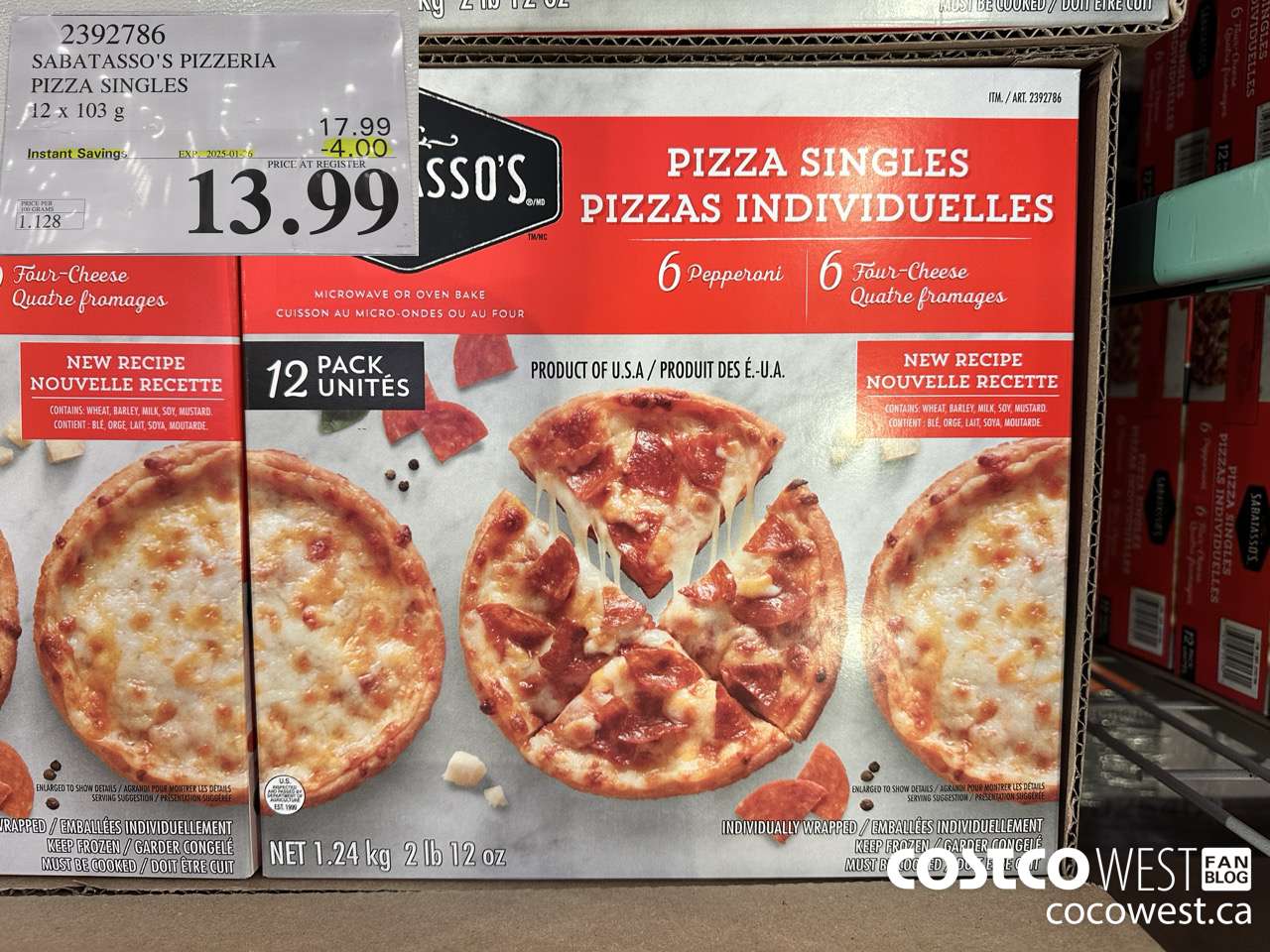 2392786 SABATASSO'S PIZZERIA PIZZA SINGLES 12 X 103G ($4.00 INSTANT SAVINGS EXPIRES ON 2025-01-26) $13.99