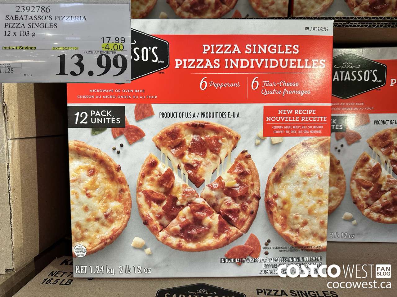 2392786 SABATASSO'S PIZZERIA PIZZA SINGLES 12 X 103G ($4.00 INSTANT SAVINGS EXPIRES ON 2025-01-26) $13.99