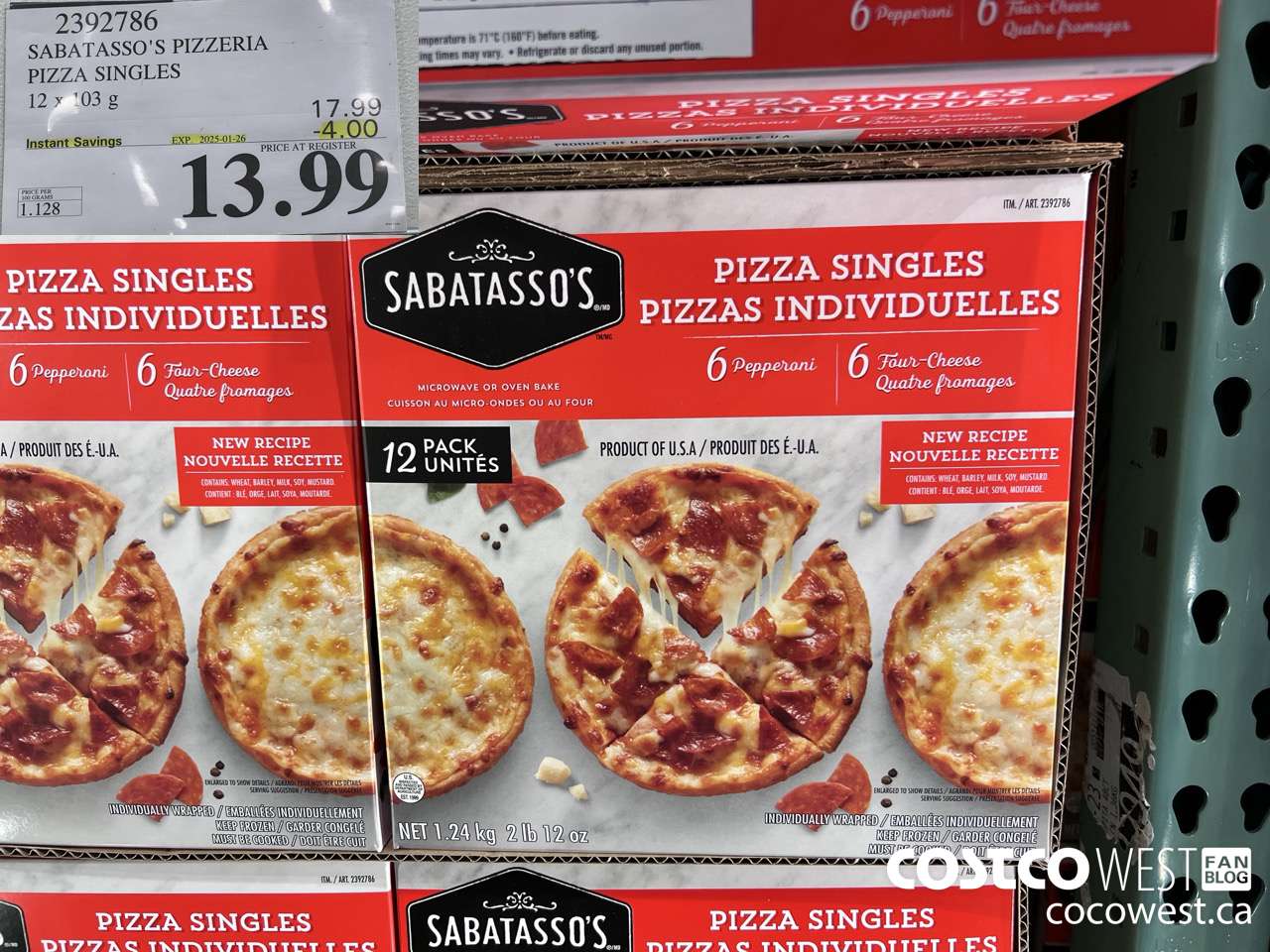 2392786 SABATASSO'S PIZZERIA PIZZA SINGLES 12 X 103G ($4.00 INSTANT SAVINGS EXPIRES ON 2025-01-26) $13.99