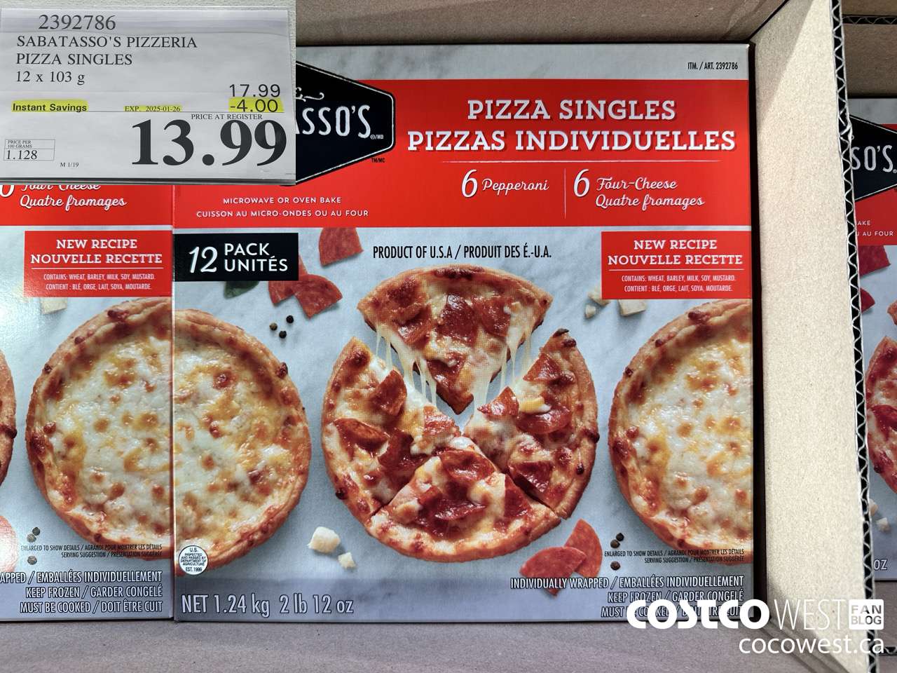 2392786 SABATASSO'S PIZZERIA PIZZA SINGLES 12 X 103G ($4.00 INSTANT SAVINGS EXPIRES ON 2025-01-26) $13.99