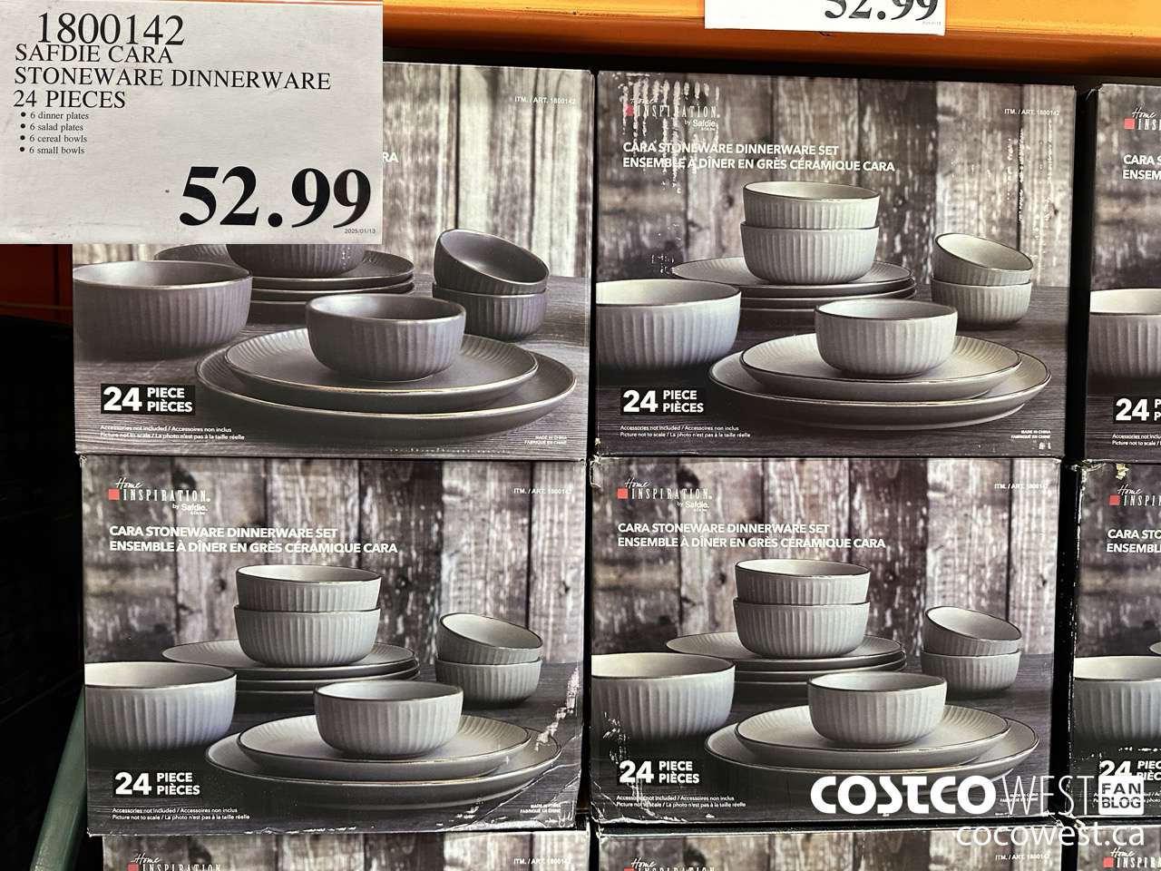 1800142 SAFDIE CARA STONEWARE DINNERWARE 24 PIECES $52.99