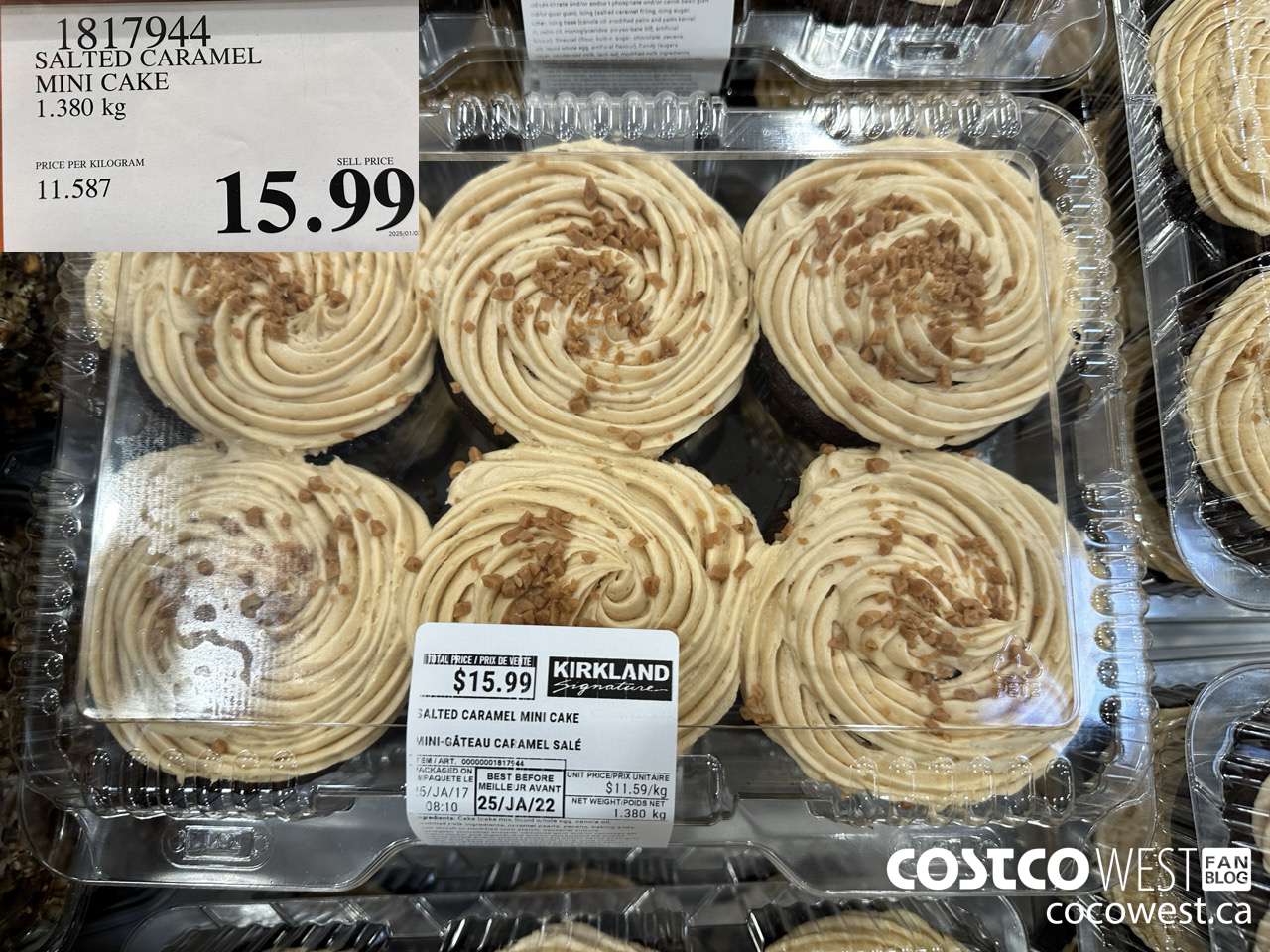 1817944 SALTED CARAMEL MINI CAKE 1.380KG $15.99