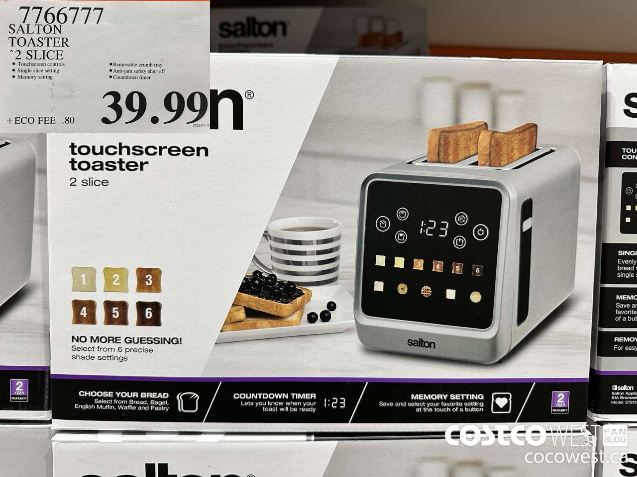 7766777 SALTON TOASTER 2 SLICE $39.99