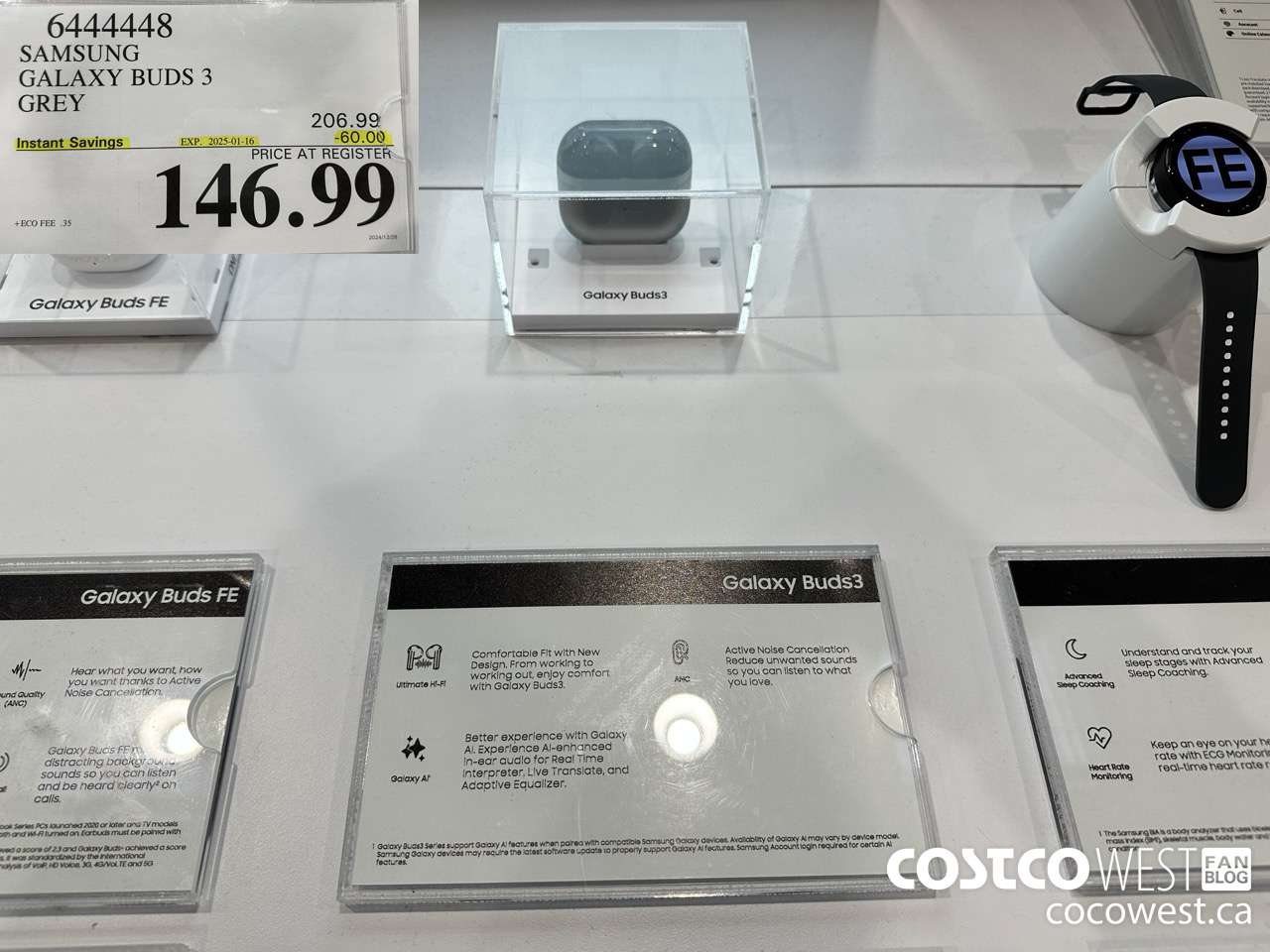 6444448 SAMSUNG GALAXY BUDS 3 GREY ($60.00 INSTANT SAVINGS EXPIRES ON 2025-01-16) $146.99