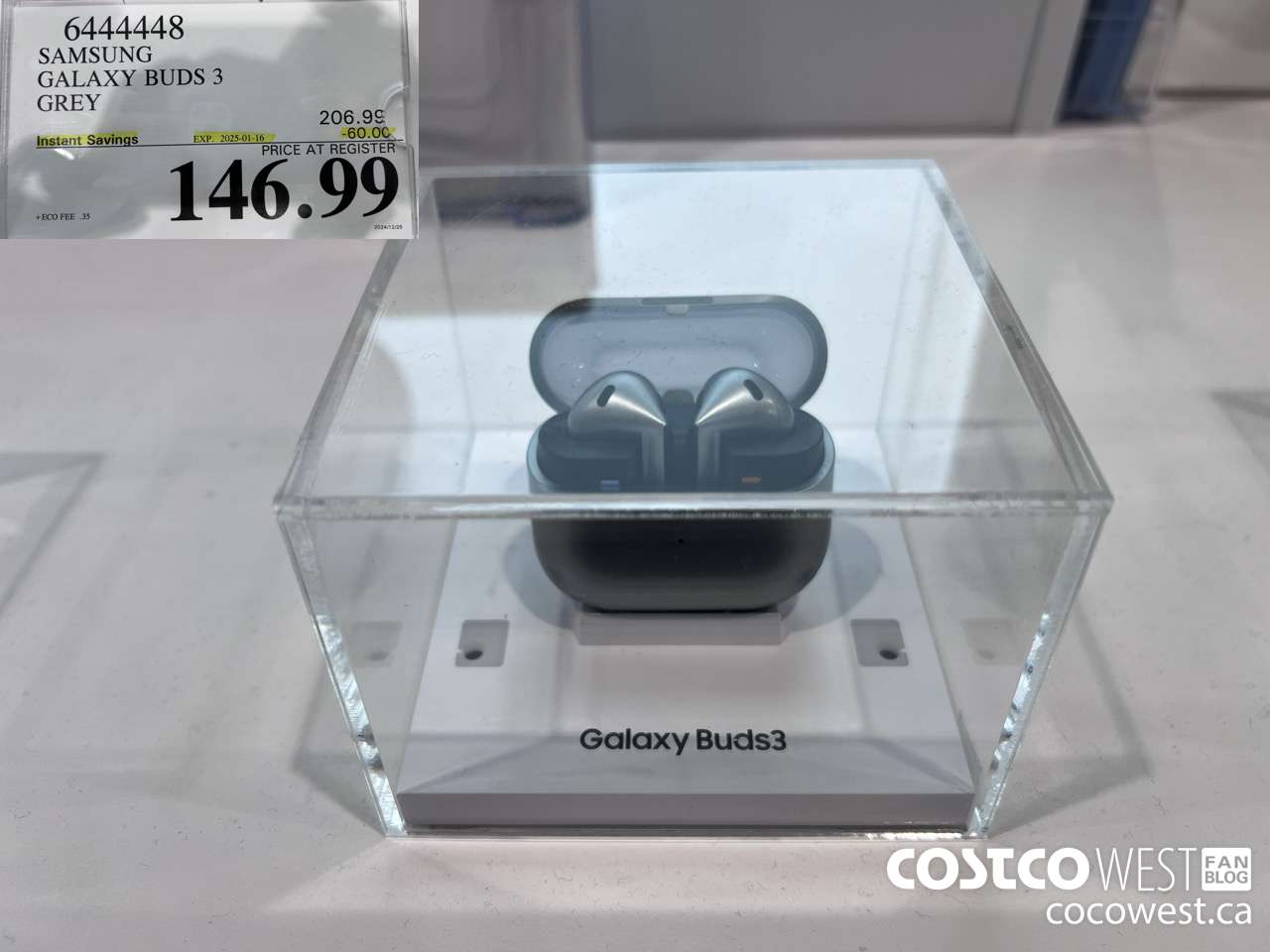 6444448 SAMSUNG GALAXY BUDS 3 GREY ($60.00 INSTANT SAVINGS EXPIRES ON 2025-01-16) $146.99