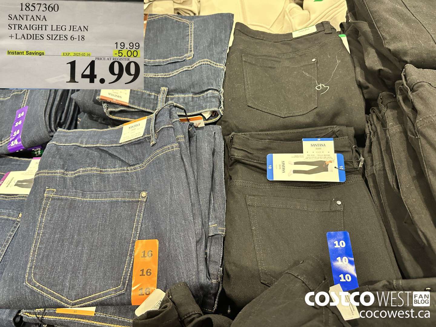 1857360 SANTANA STRAIGHT LEG JEAN LADIES SIZES 6-18 ($5.00 INSTANT SAVINGS EXPIRES ON 2025-02-16) $14.99