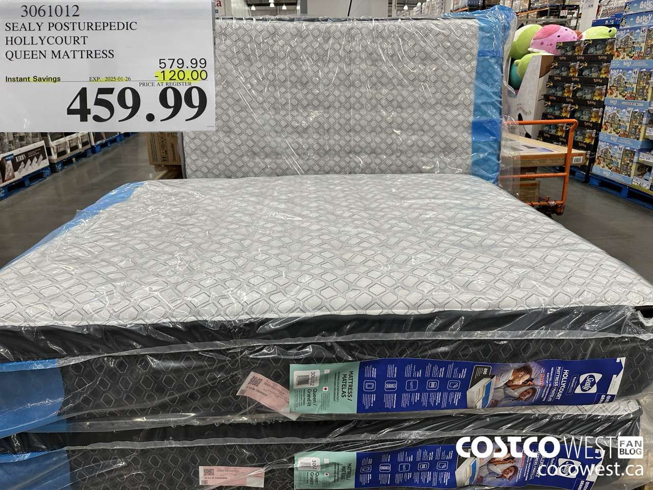 3061012 SEALY POSTUREPEDIC HOLLYCOURT QUEEN MATTRESS ($120.00 INSTANT SAVINGS EXPIRES ON 2025-01-26) $459.99