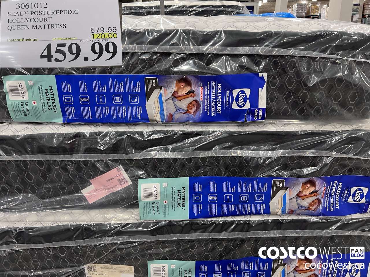 3061012 SEALY POSTUREPEDIC HOLLYCOURT QUEEN MATTRESS ($120.00 INSTANT SAVINGS EXPIRES ON 2025-01-26) $459.99