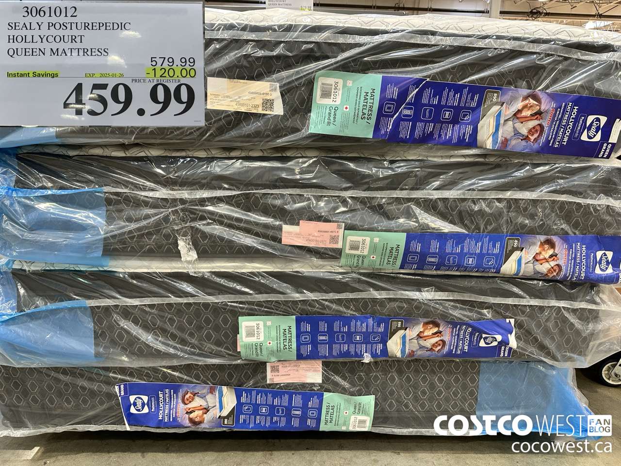 3061012 SEALY POSTUREPEDIC HOLLYCOURT QUEEN MATTRESS ($120.00 INSTANT SAVINGS EXPIRES ON 2025-01-26) $459.99