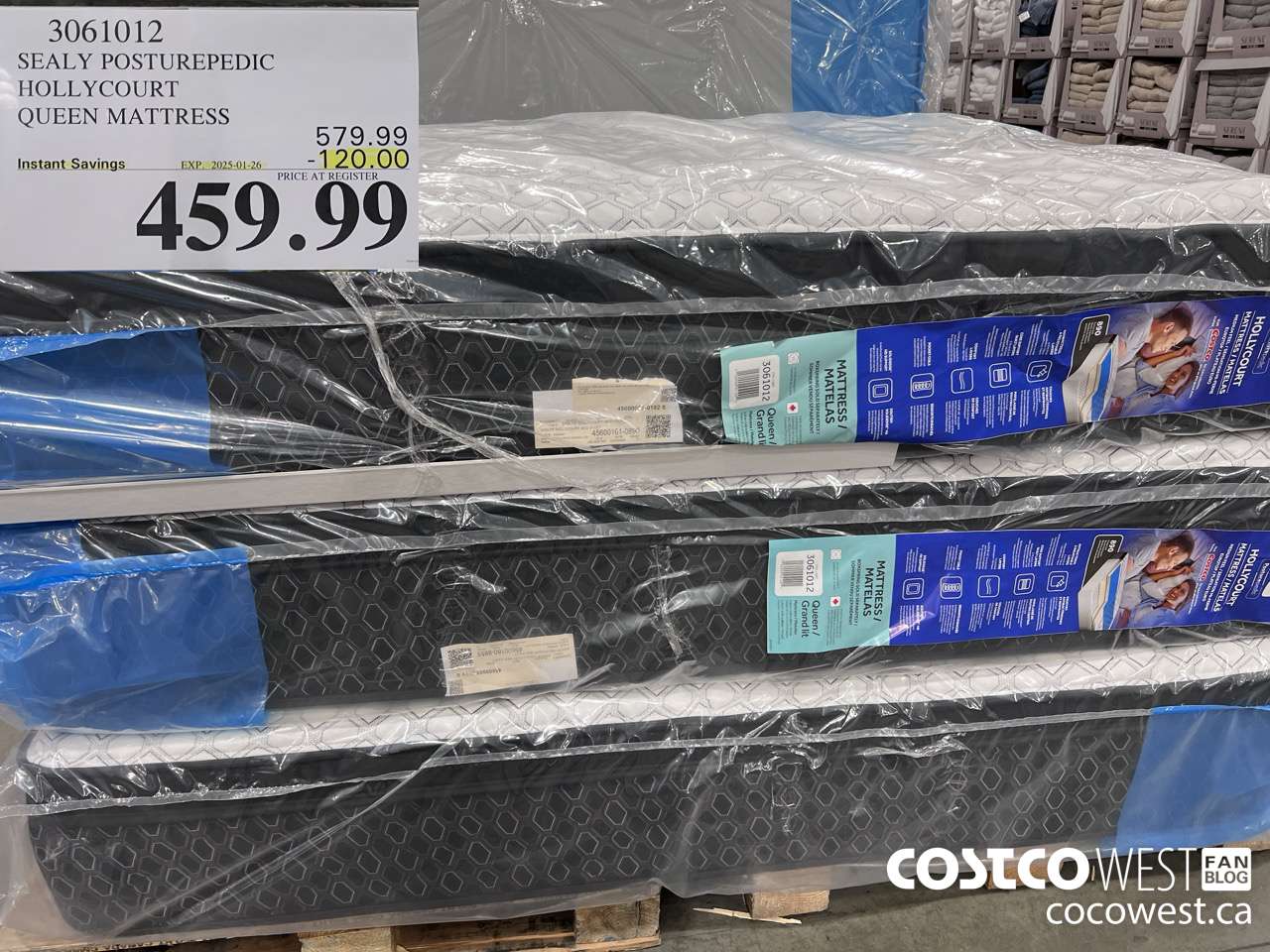 3061012 SEALY POSTUREPEDIC HOLLYCOURT QUEEN MATTRESS ($120.00 INSTANT SAVINGS EXPIRES ON 2025-01-26) $459.99