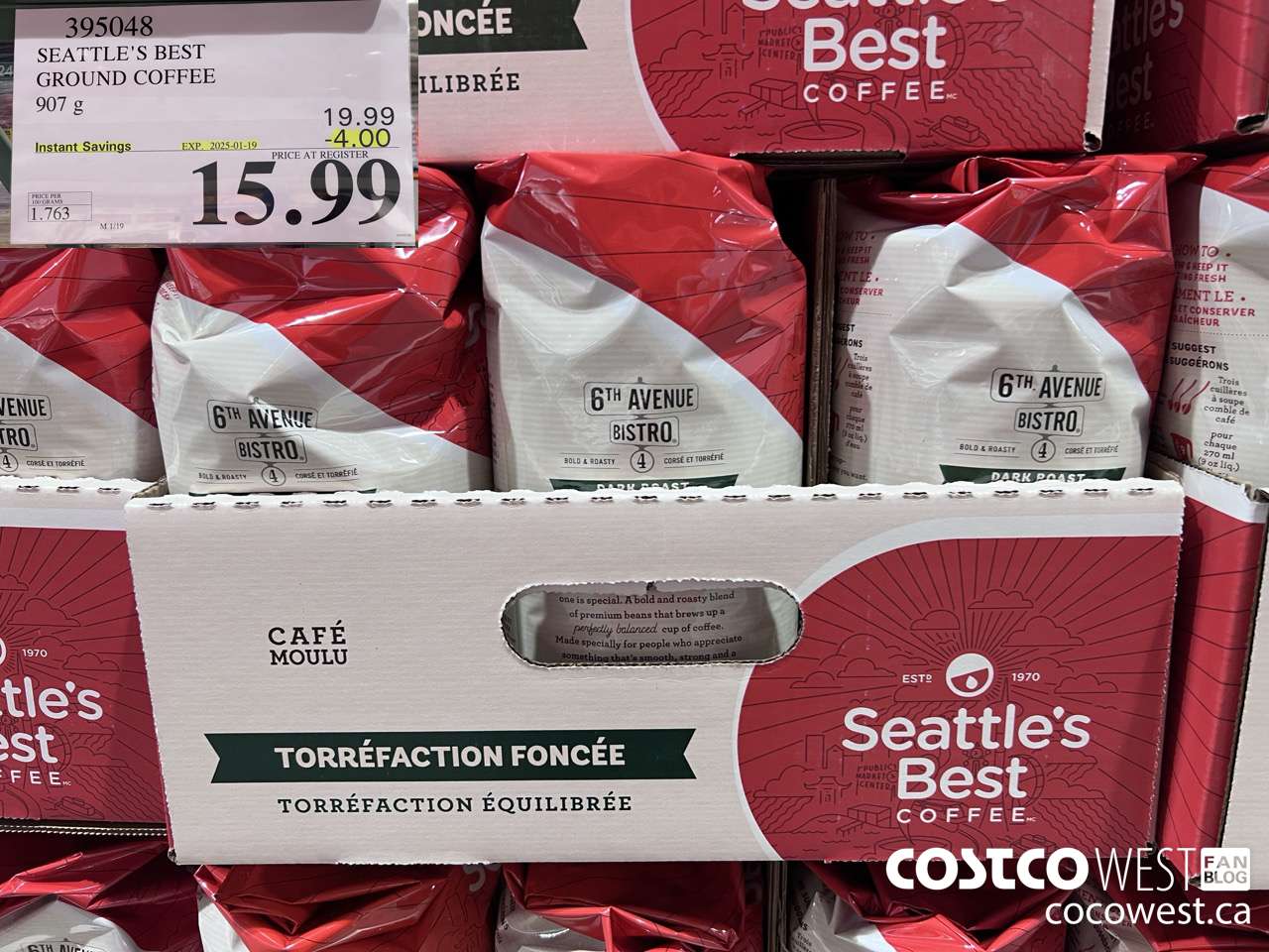 395048 SEATTLE'S BEST GROUND COFFEE 907 G ($4.00 INSTANT SAVINGS EXPIRES ON 2025-01-19) $15.99