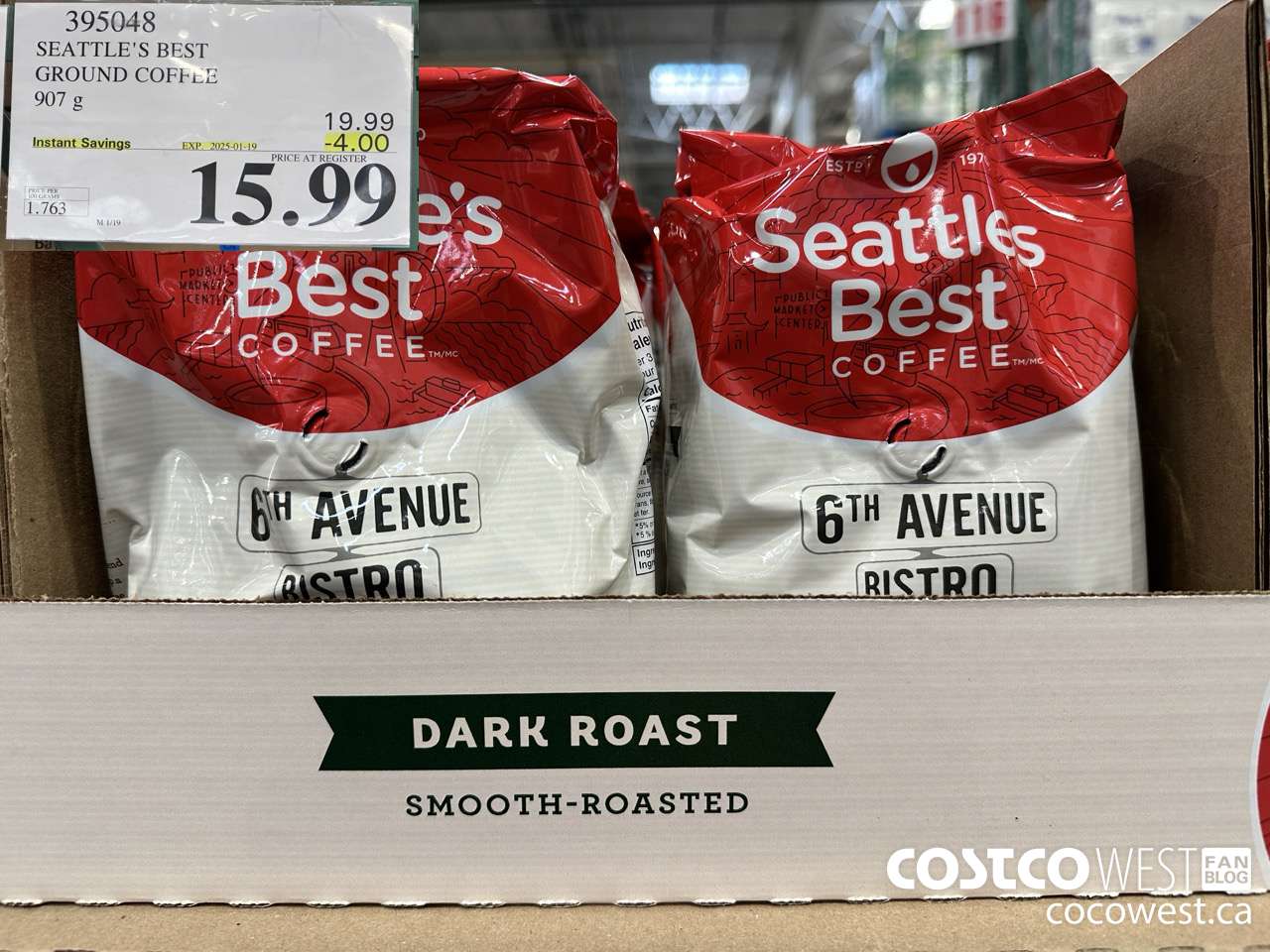 395048 SEATTLE'S BEST GROUND COFFEE 907 G ($4.00 INSTANT SAVINGS EXPIRES ON 2025-01-19) $15.99