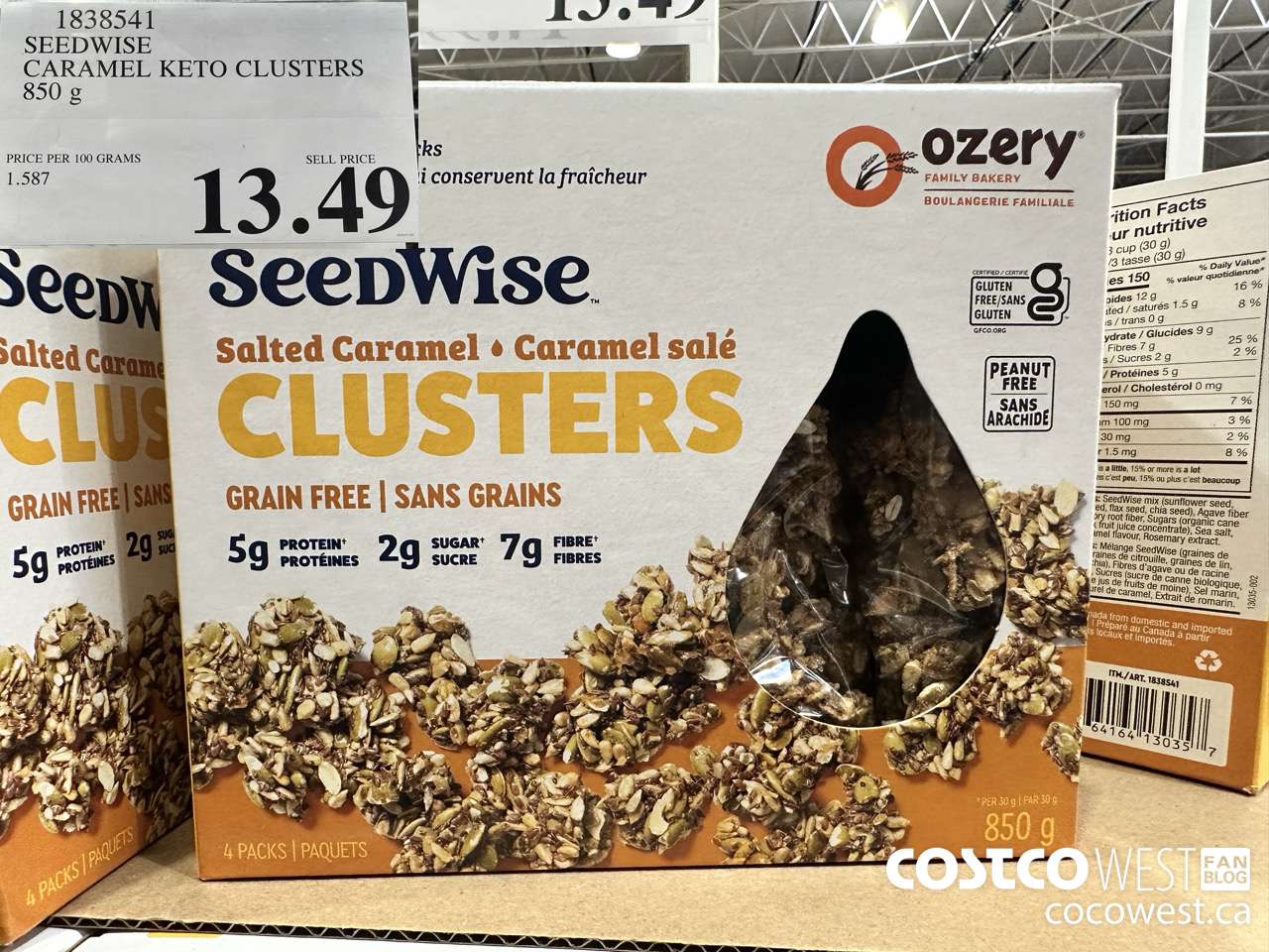 1838541 SEEDWISE CARAMEL KETO CLUSTERS 850G $13.49