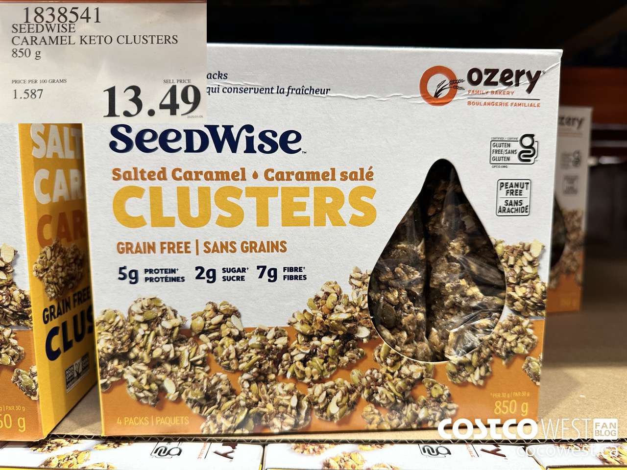 1838541 SEEDWISE CARAMEL KETO CLUSTERS 850G $13.49
