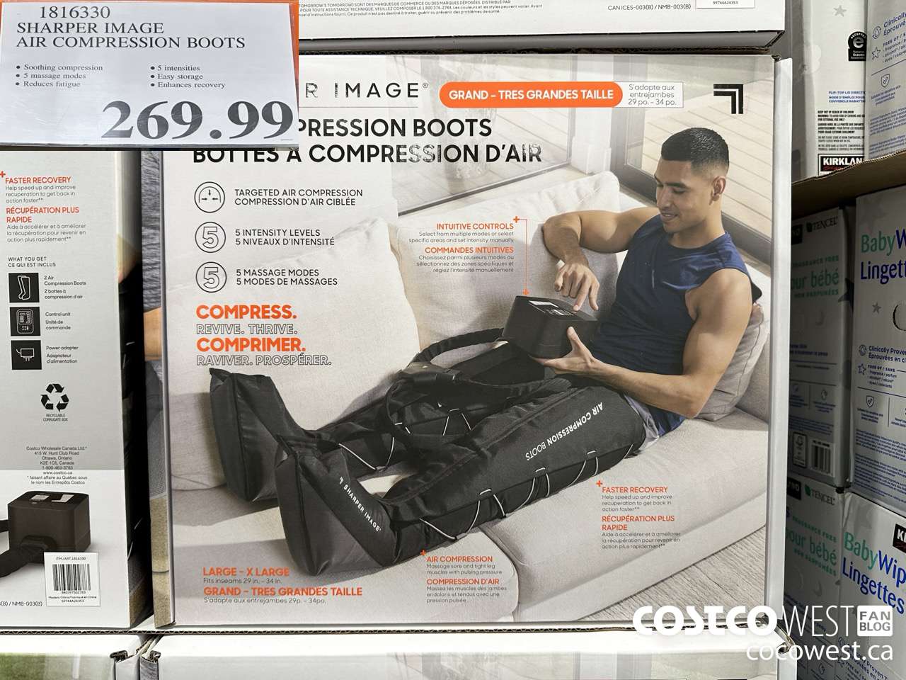 1816330 SHARPER IMAGE AIR COMPRESSION BOOTS $269.99