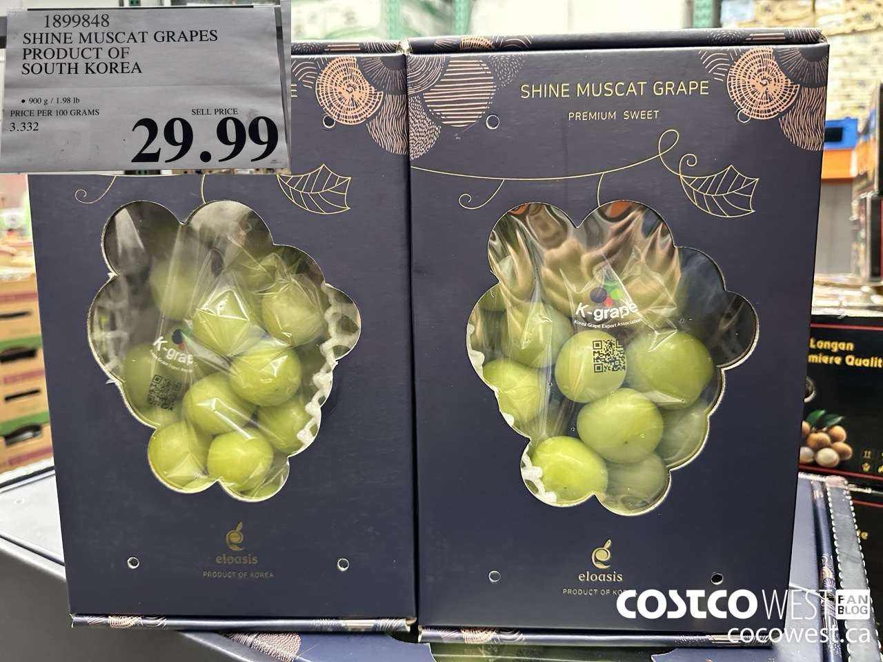 1899848 SHINE MUSCAT GRAPES PRODUCT OF SOUTH KOREA $29.99