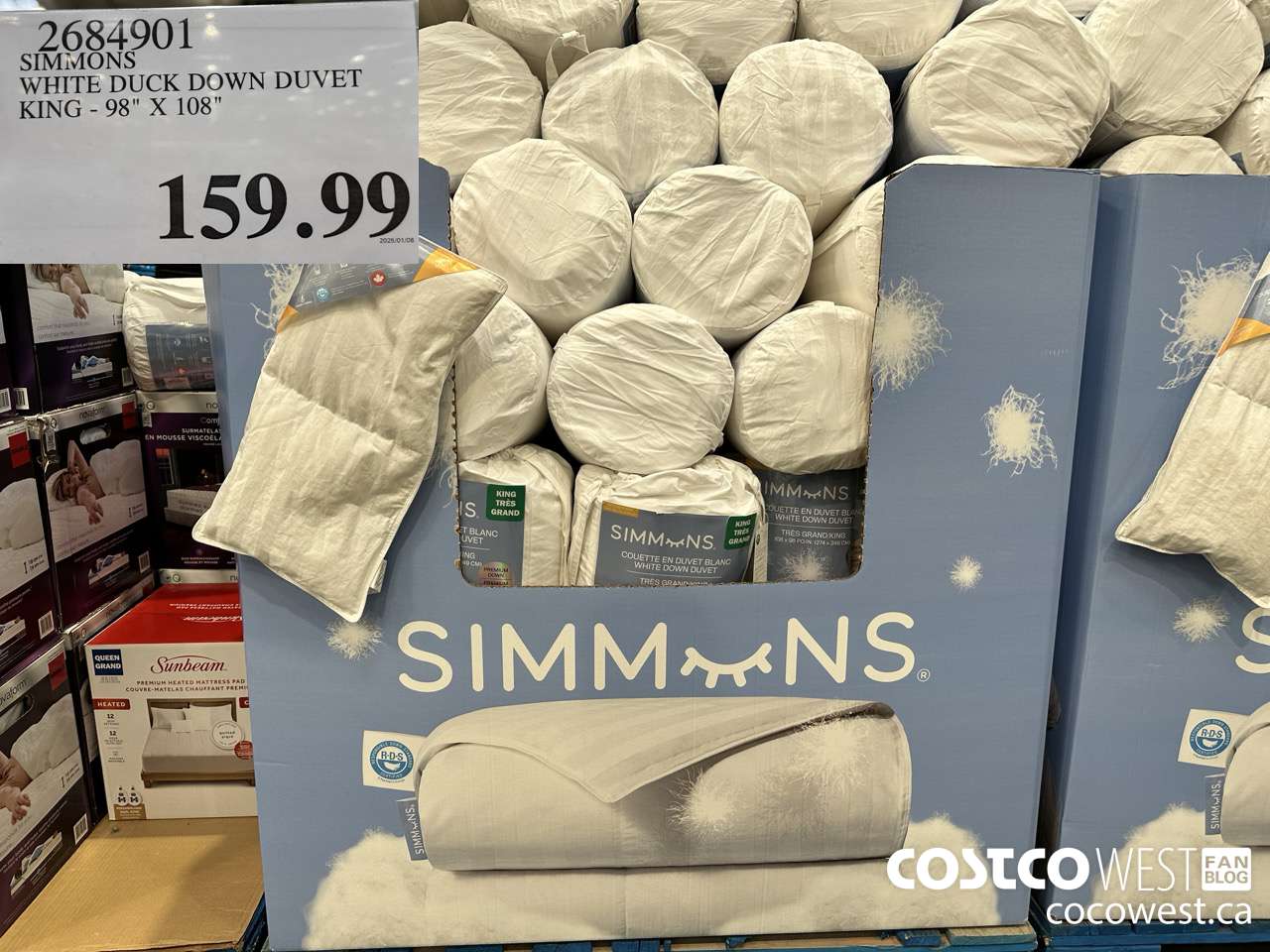 2684901 SIMMONS WHITE DUCK DOWN DUVET KING 98