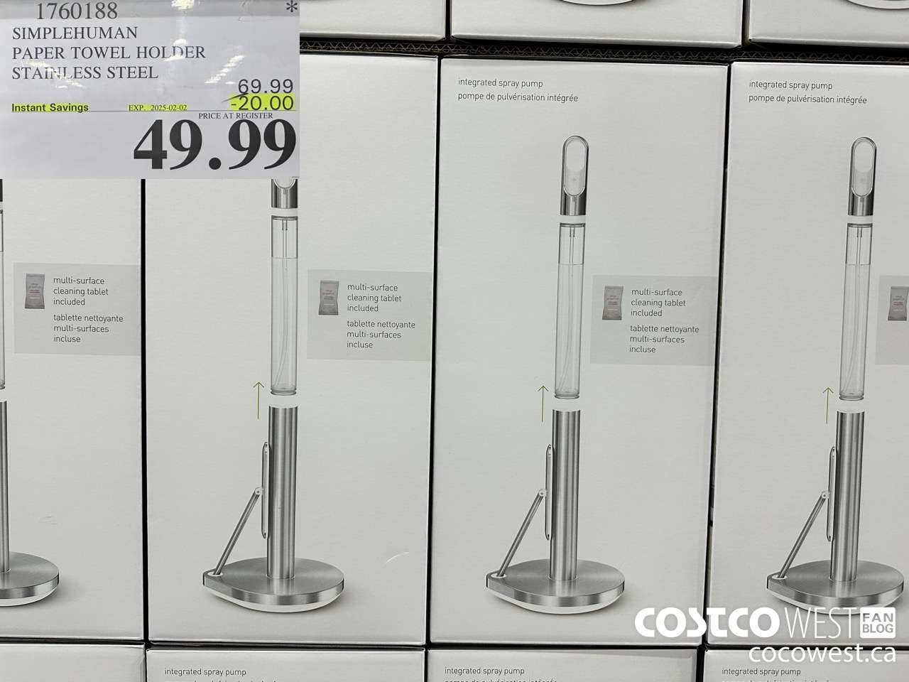 1760188 SIMPLEHUMAN PAPER TOWEL HOLDER STAINLESS STEEL ($20.00 INSTANT SAVINGS EXPIRES ON 2025-02-02) $49.99