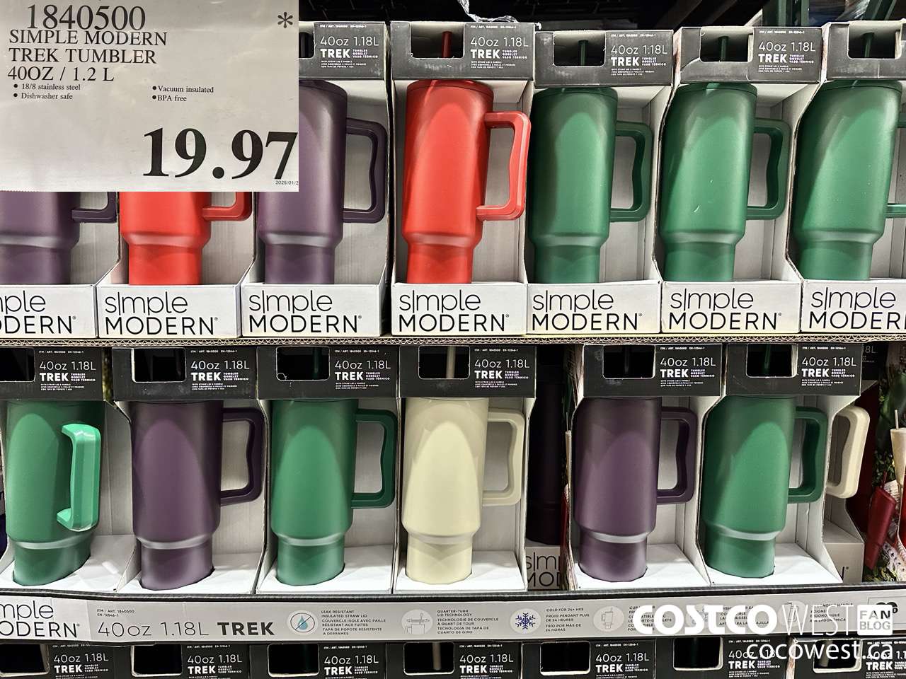 1840500 SIMPLE MODERN TREK TUMBLER 40OZ/1.2L $19.97