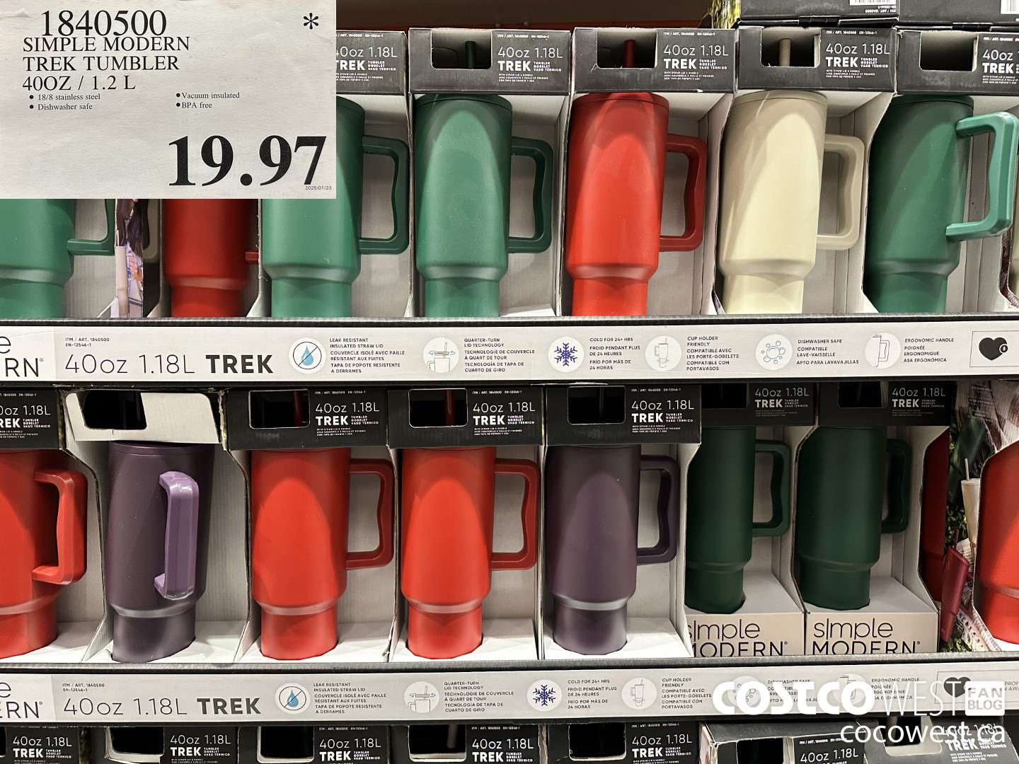 1840500 SIMPLE MODERN TREK TUMBLER 40OZ/1.2L $19.97