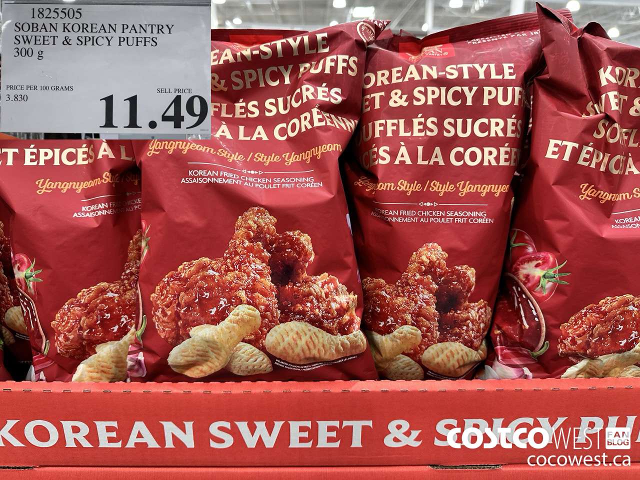 1825505 SOBAN KOREAN PANTRY SWEET & SPICY PUFFS 300G $11.49