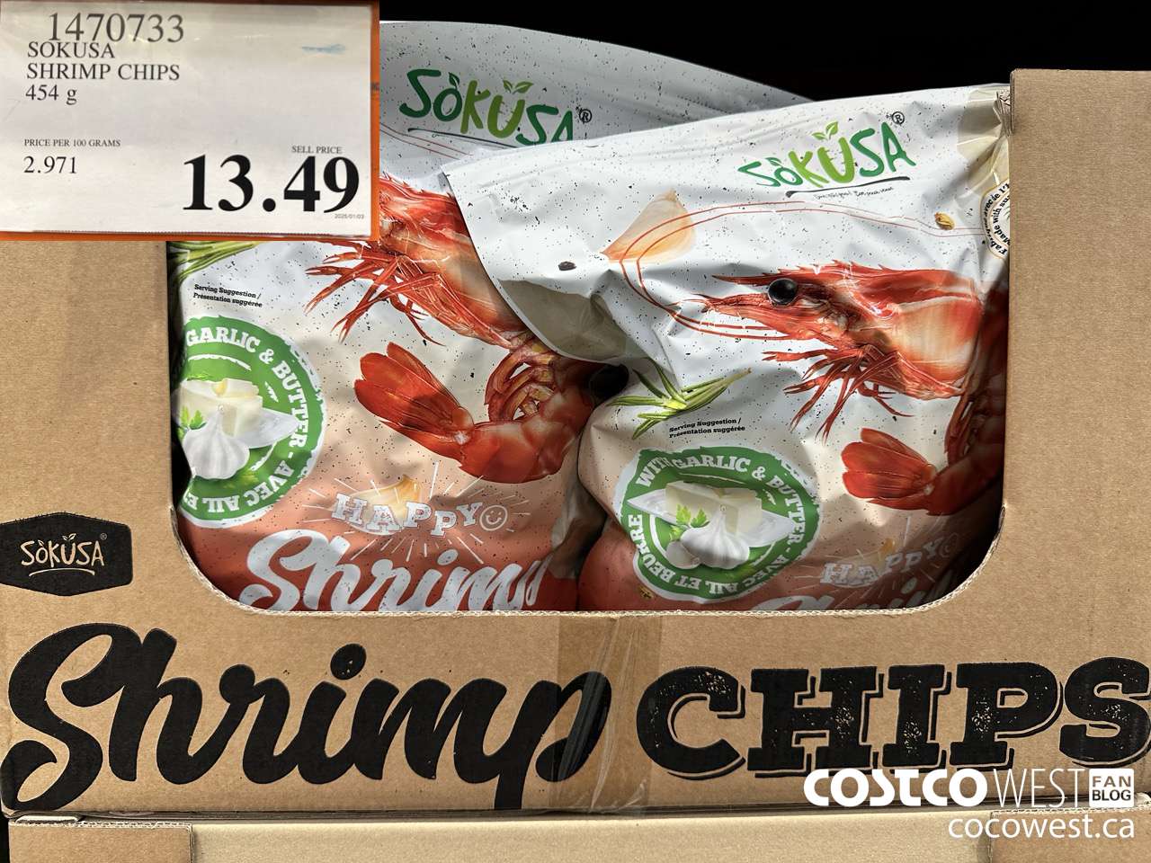 1470733 SOKUSA SHRIMP CHIPS 454G $13.49